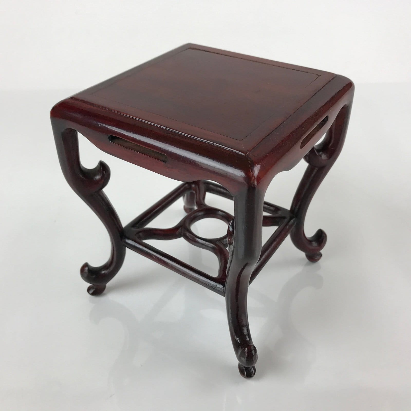 Japanese Wooden Flower Vase Stand Vtg Kadai Table Ikebana Bonsai Brown WT503