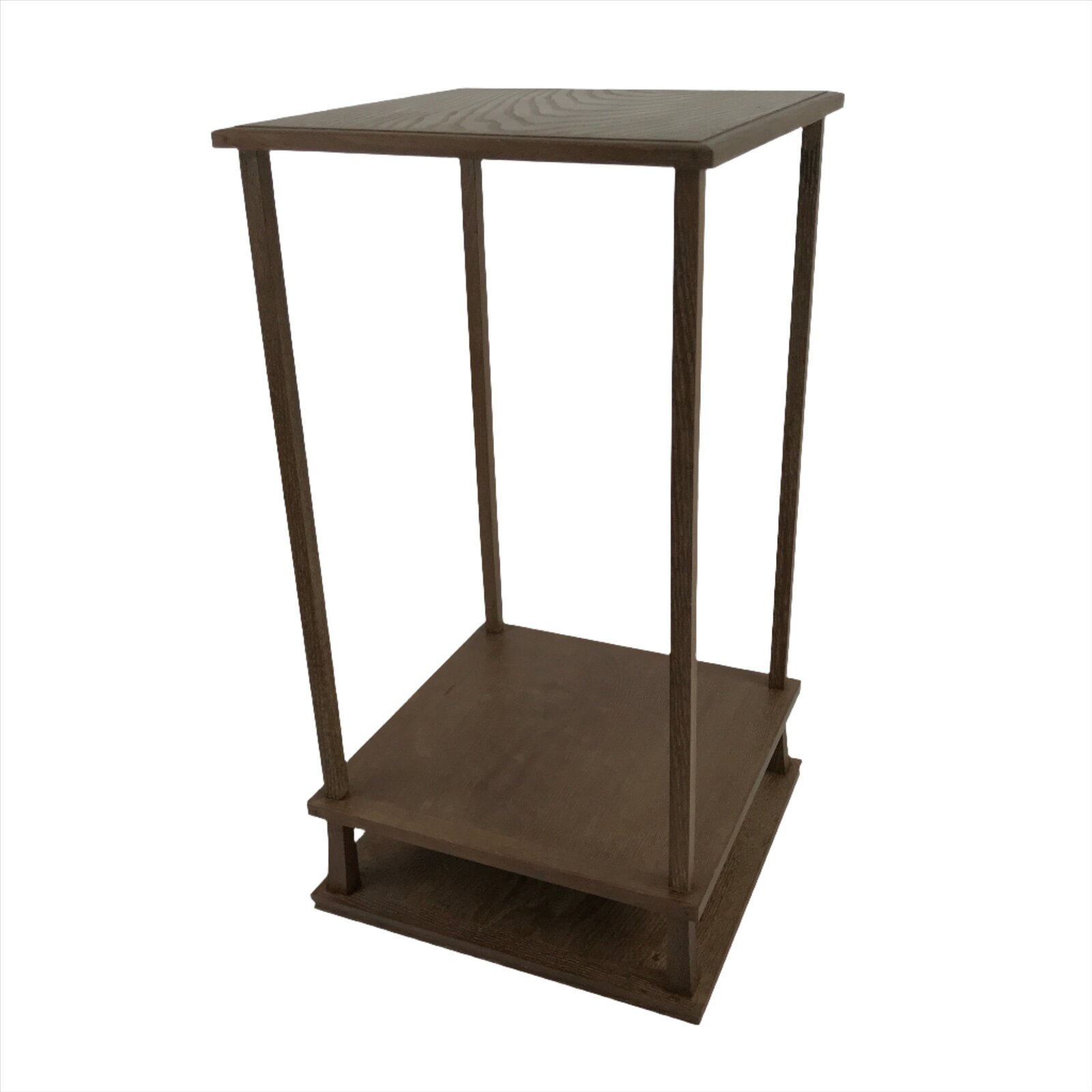 Japanese Wooden Flower Vase Stand Vtg Kadai Table Ikebana Bonsai Brown WT528