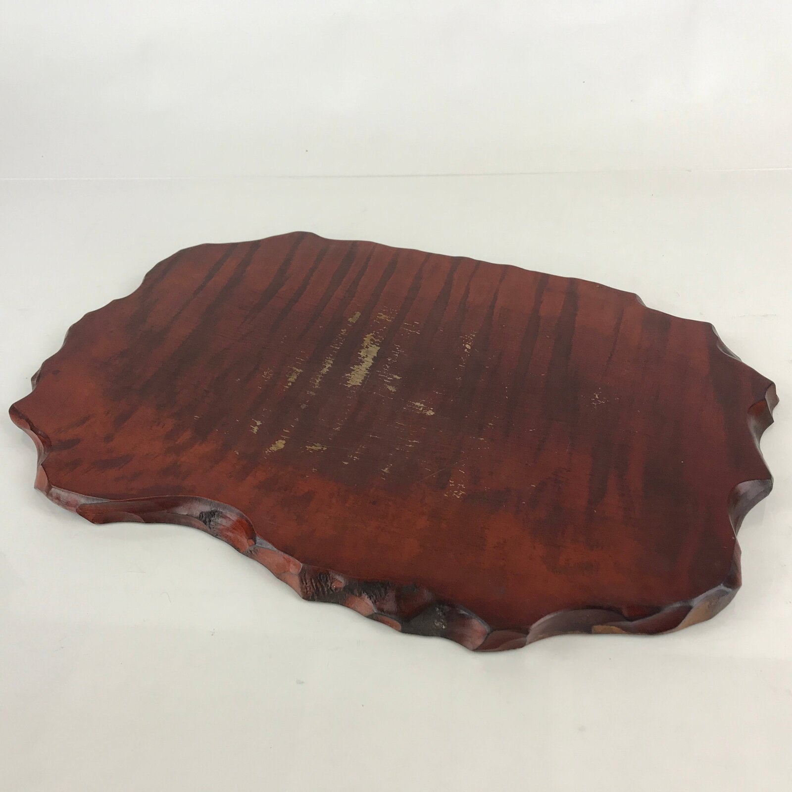 Japanese Wooden Flower Vase Stand Vtg Large Kadai Board Ikebana Bonsai WT415