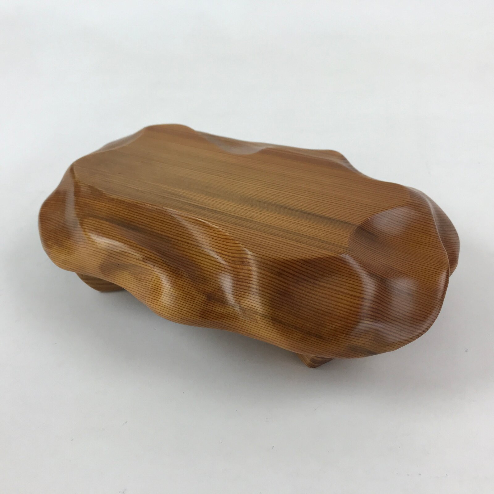 Japanese Wooden Flower Vase Stand Vtg Small Kadai Board Ikebana Bonsai WT444