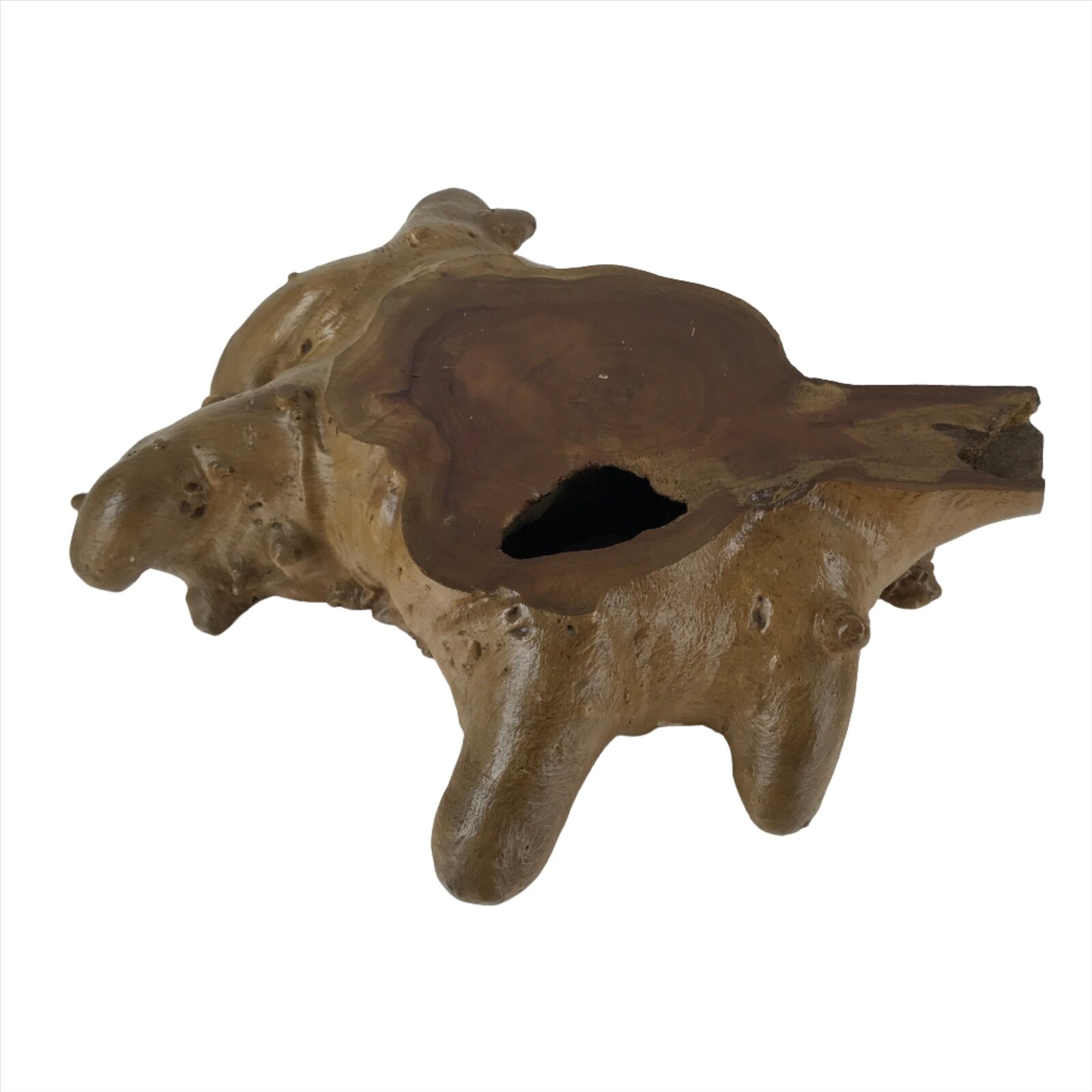 Japanese Wooden Flower Vase Stand Vtg Unique Kadai Board Ikebana Bonsai WT524