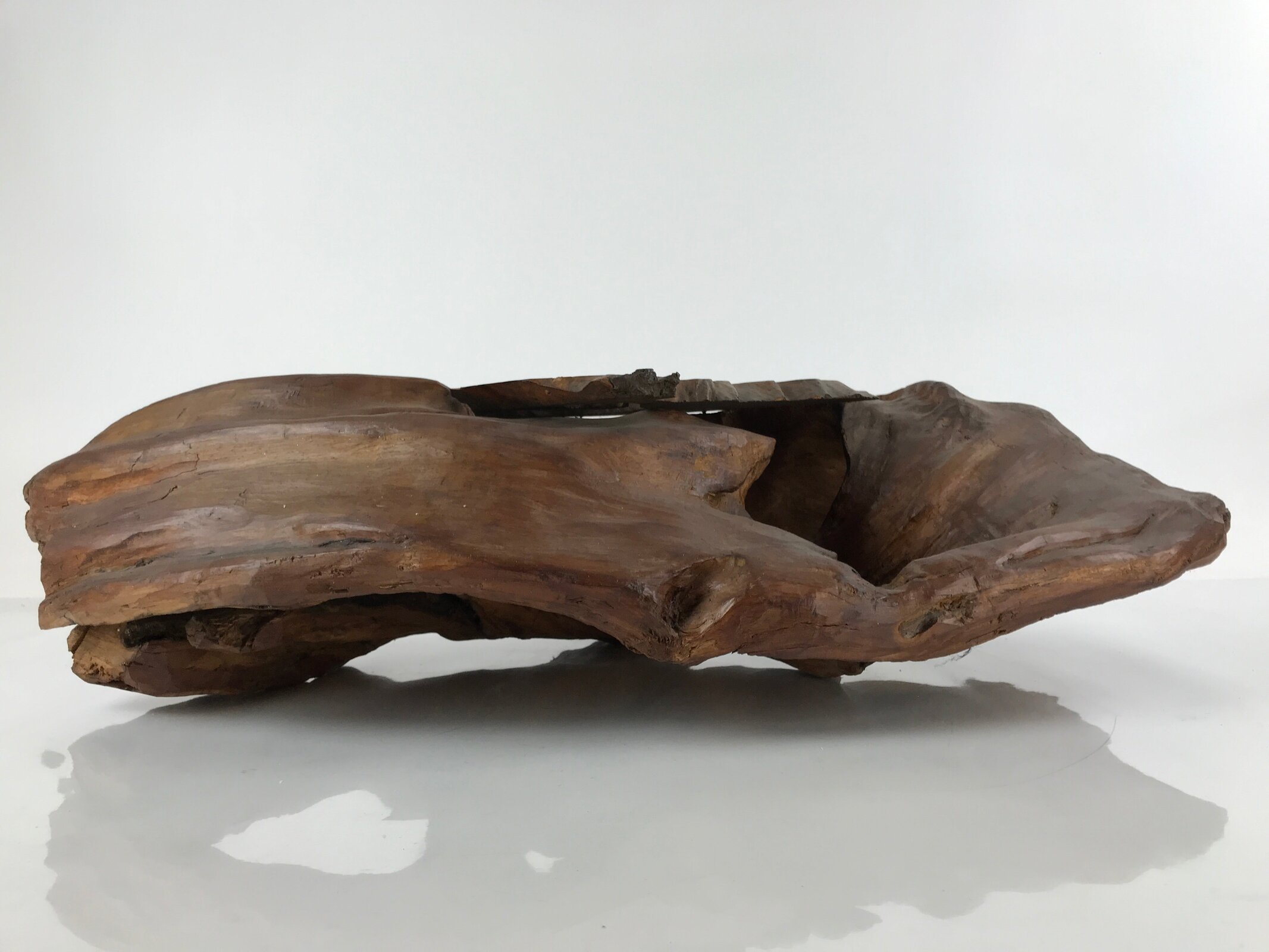 Japanese Wooden Flower Vase Stand Vtg Unique Kadai Board Ikebana Bonsai WT526