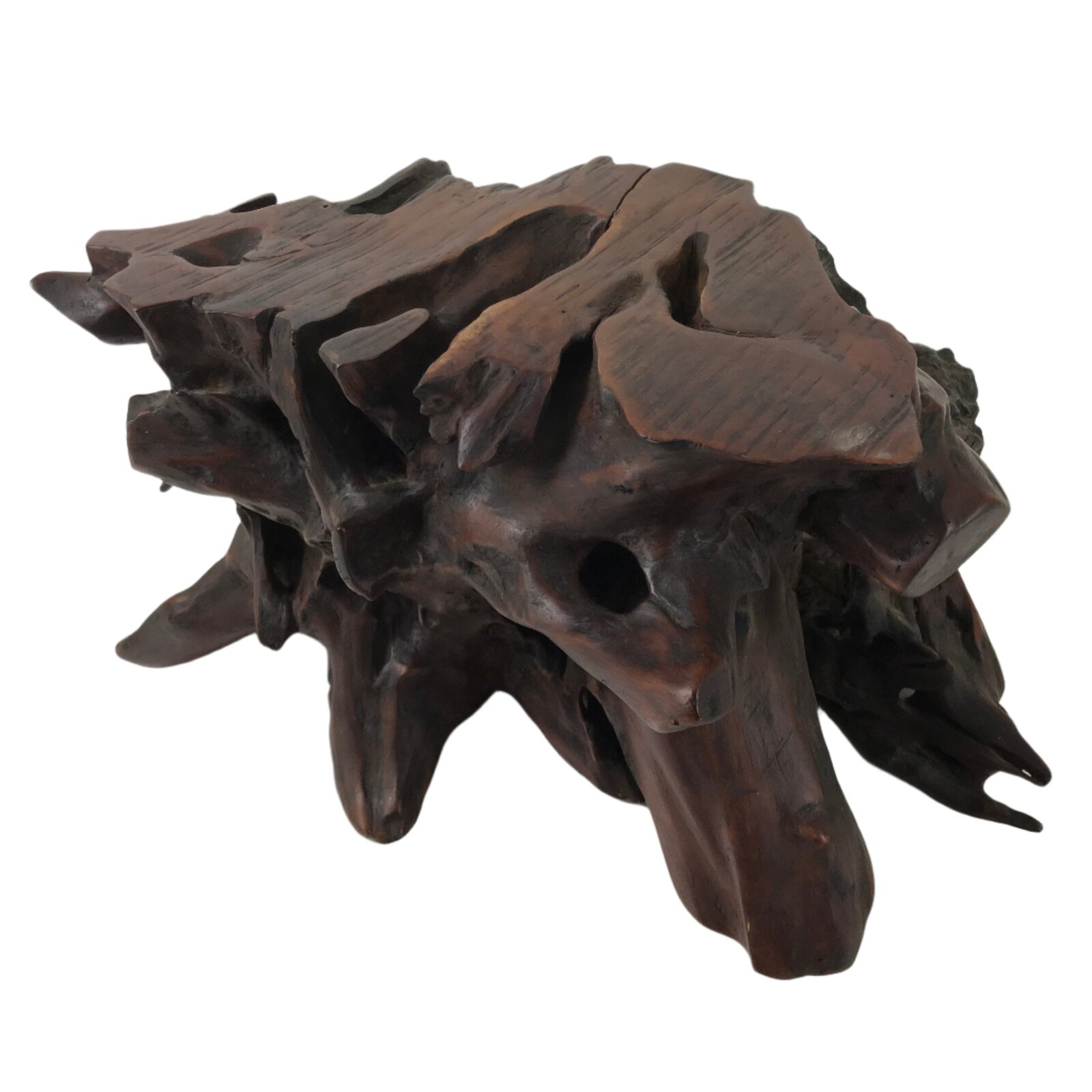 Japanese Wooden Flower Vase Stand Vtg Unique Kadai Board Ikebana Bonsai WT552