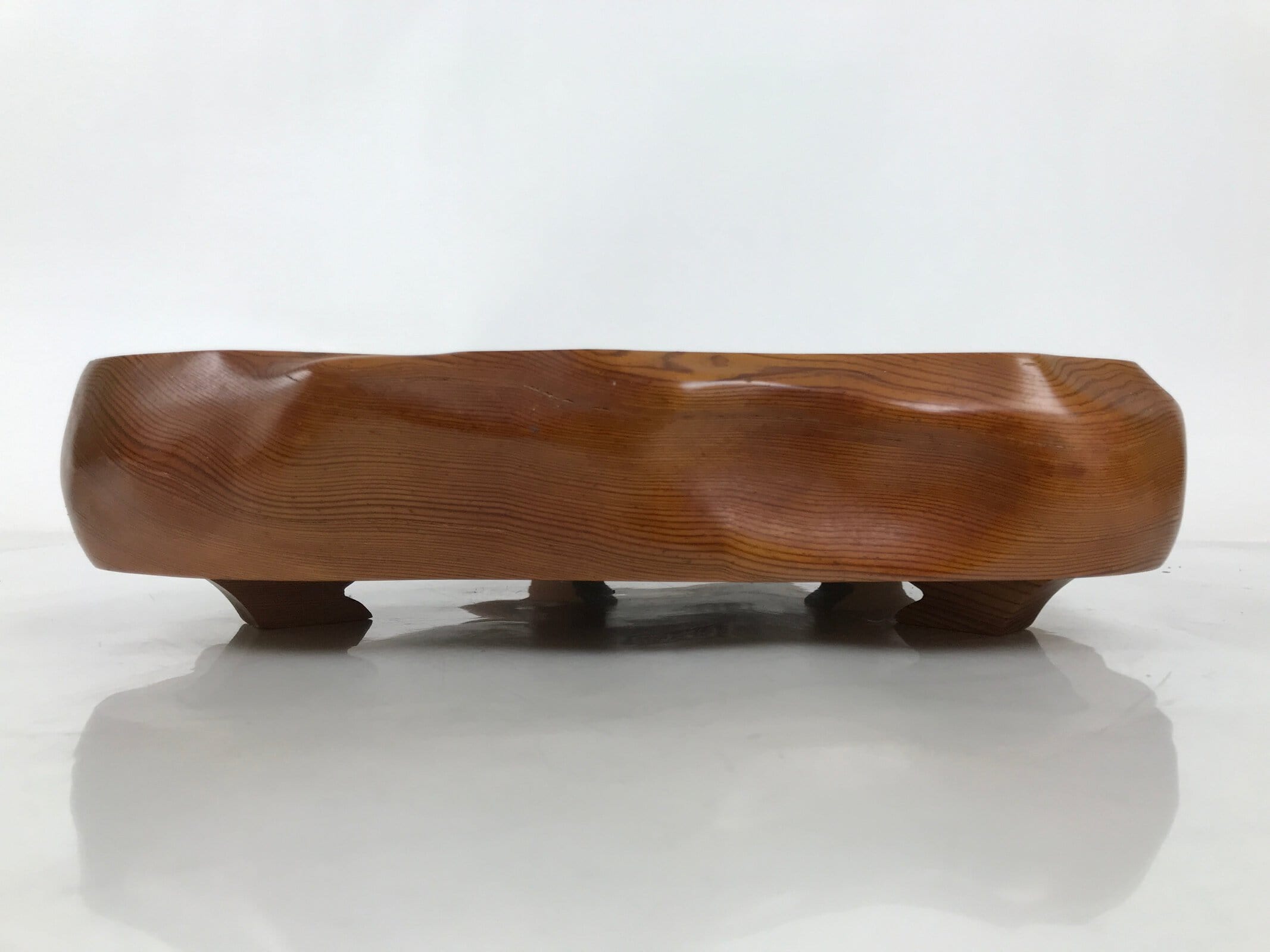 Japanese Wooden Flower Vase Stand Vtg Unique Kadai Board Ikebana Bonsai WT554