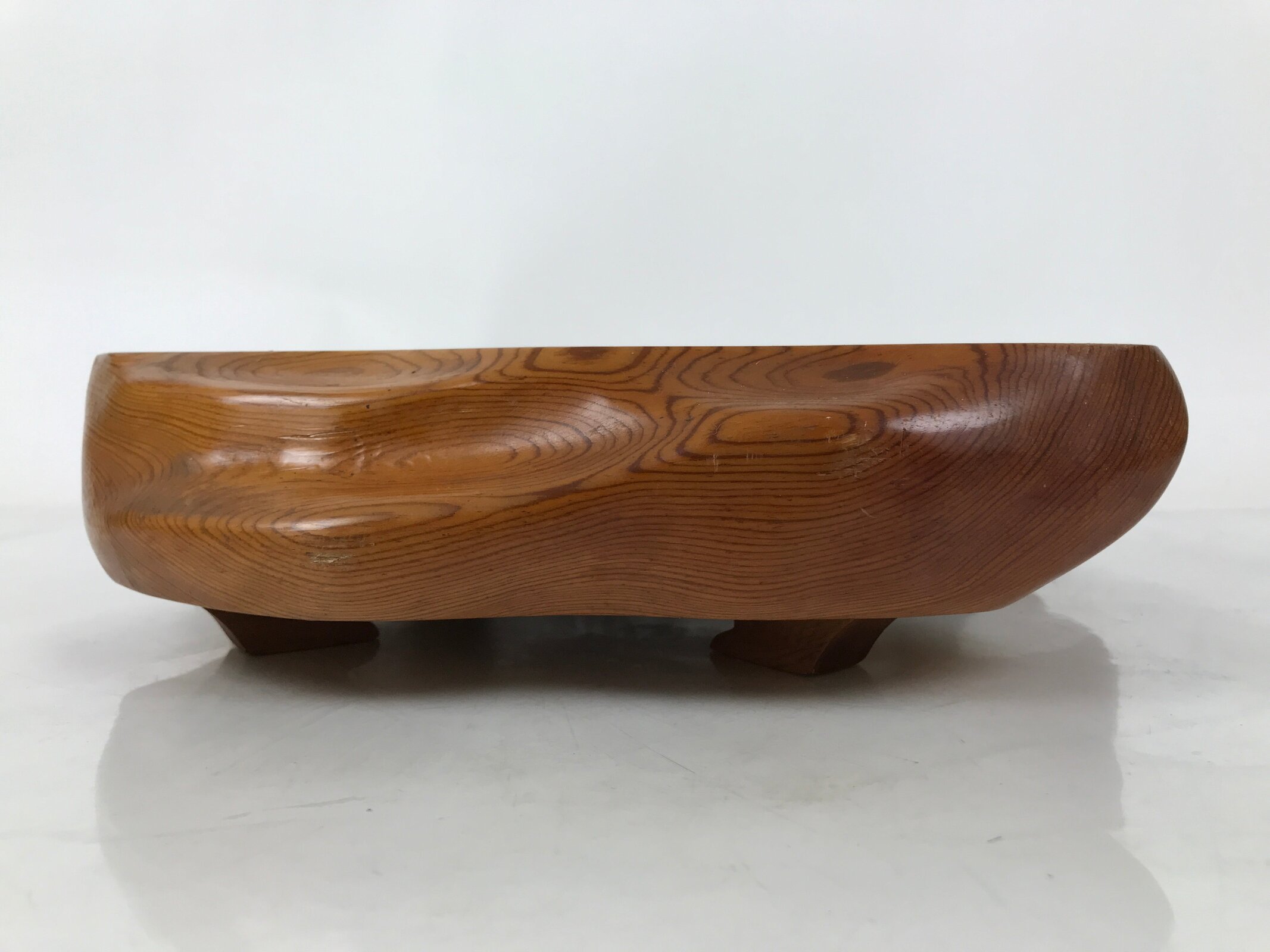 Japanese Wooden Flower Vase Stand Vtg Unique Kadai Board Ikebana Bonsai WT554