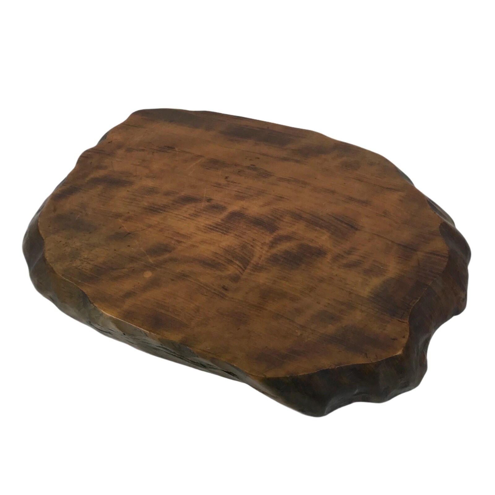 Japanese Wooden Flower Vase Stand Vtg Unique Kadai Board Ikebana Bonsai WT559