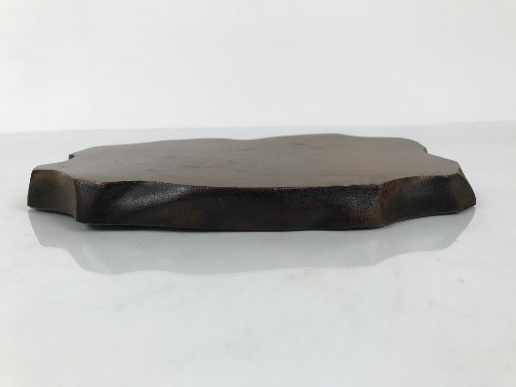 Japanese Wooden Flower Vase Stand Vtg Unique Kadai Board Ikebana Bonsai WT573