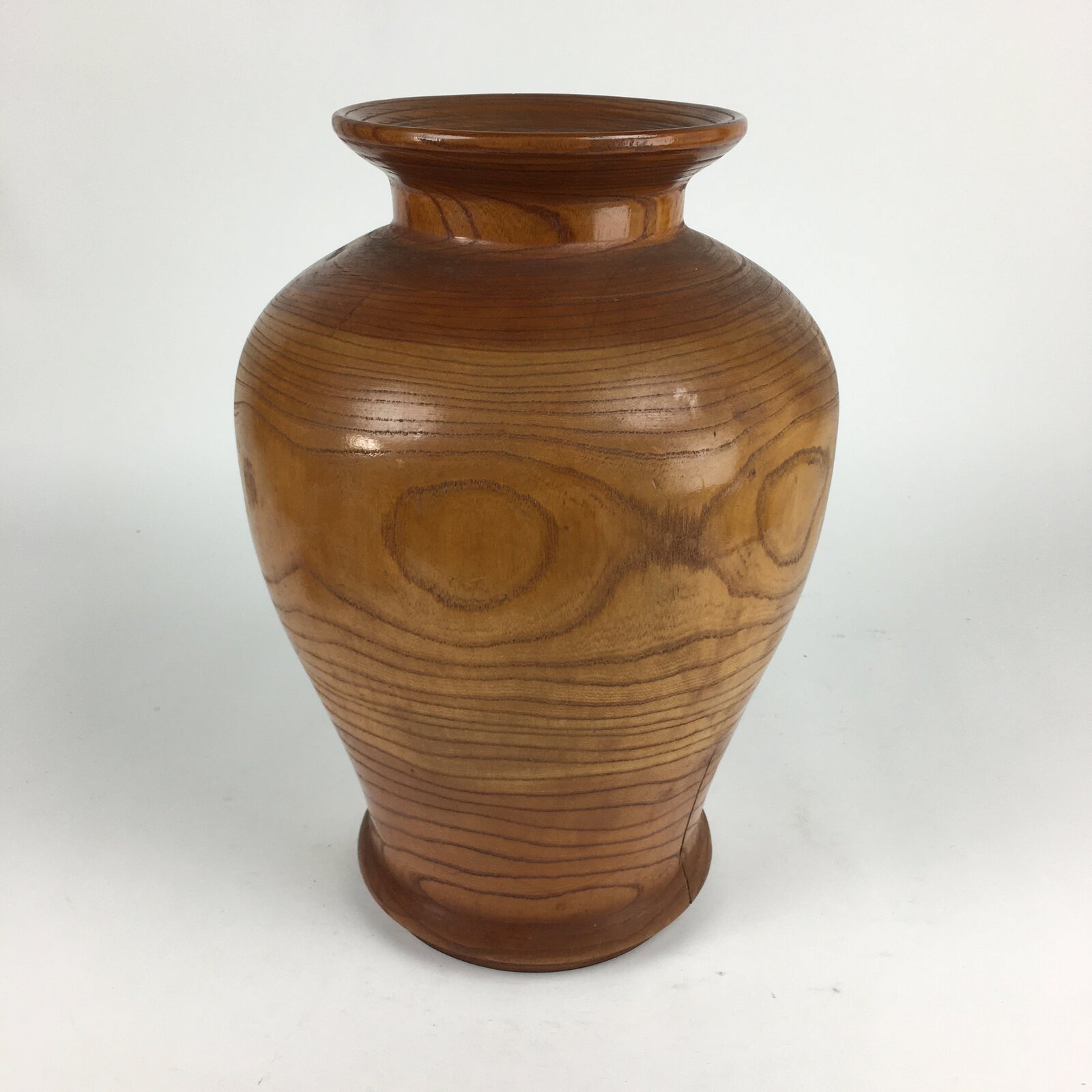 Japanese Wooden Flower Vase Vtg Kabin Ikebana Arrangement Brown FV951