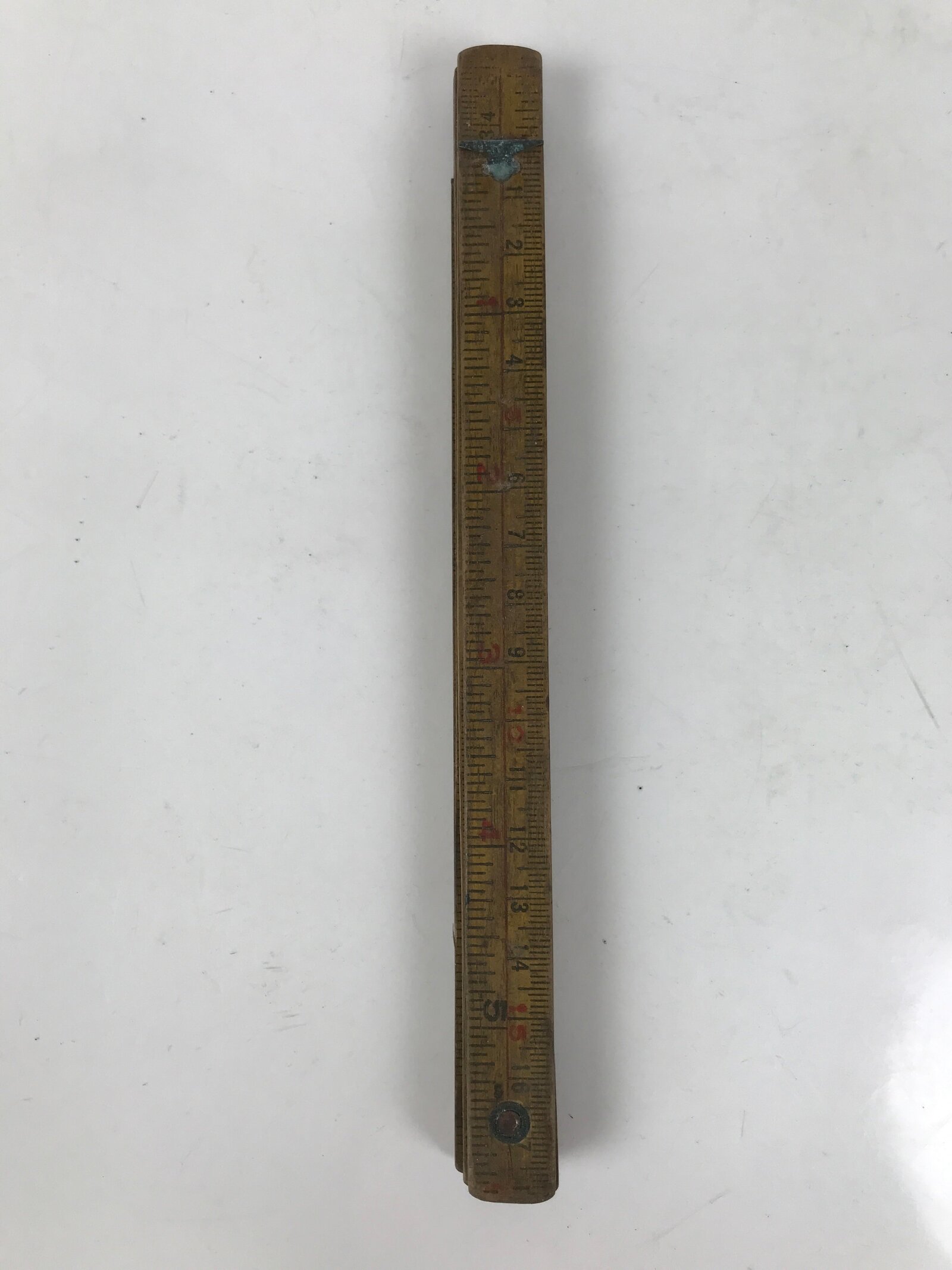 Japanese Wooden Folding Ruler Vtg Woodworking Tool Carpentry Kanejaku T321