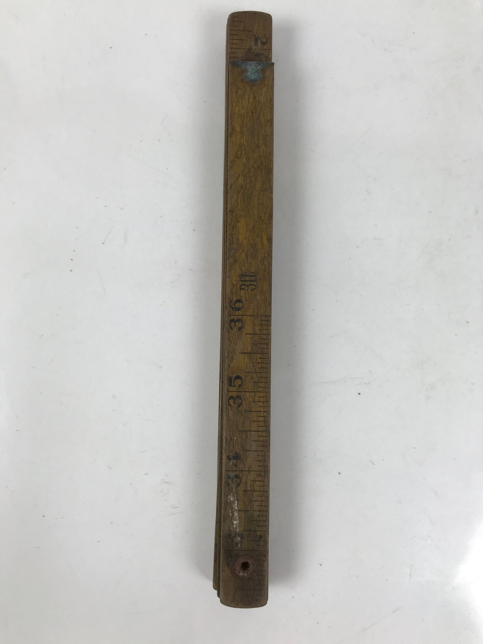 Japanese Wooden Folding Ruler Vtg Woodworking Tool Carpentry Kanejaku T321