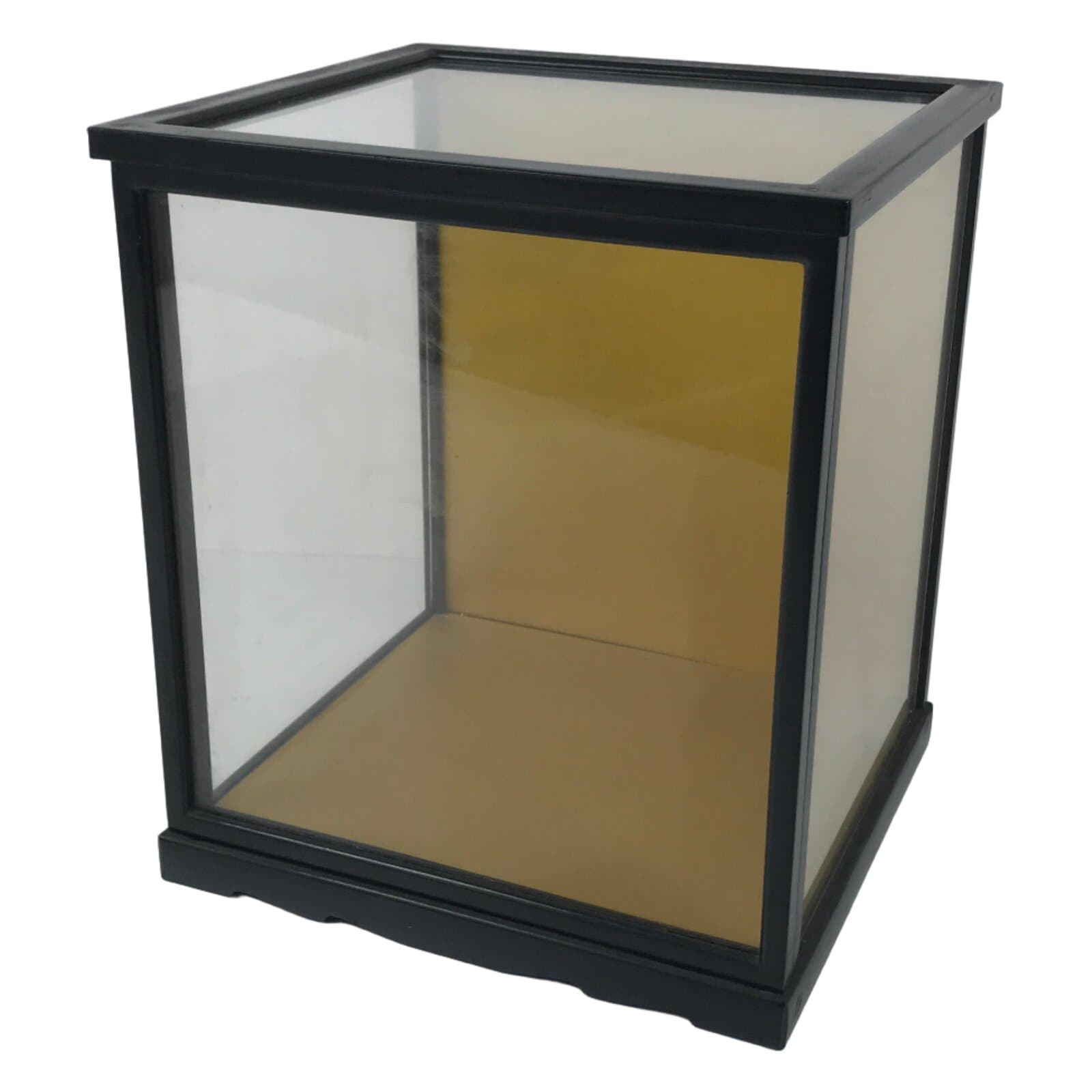 Japanese Wooden Frame Glass Display Case Vtg Hina Doll Figurine Statue ID659