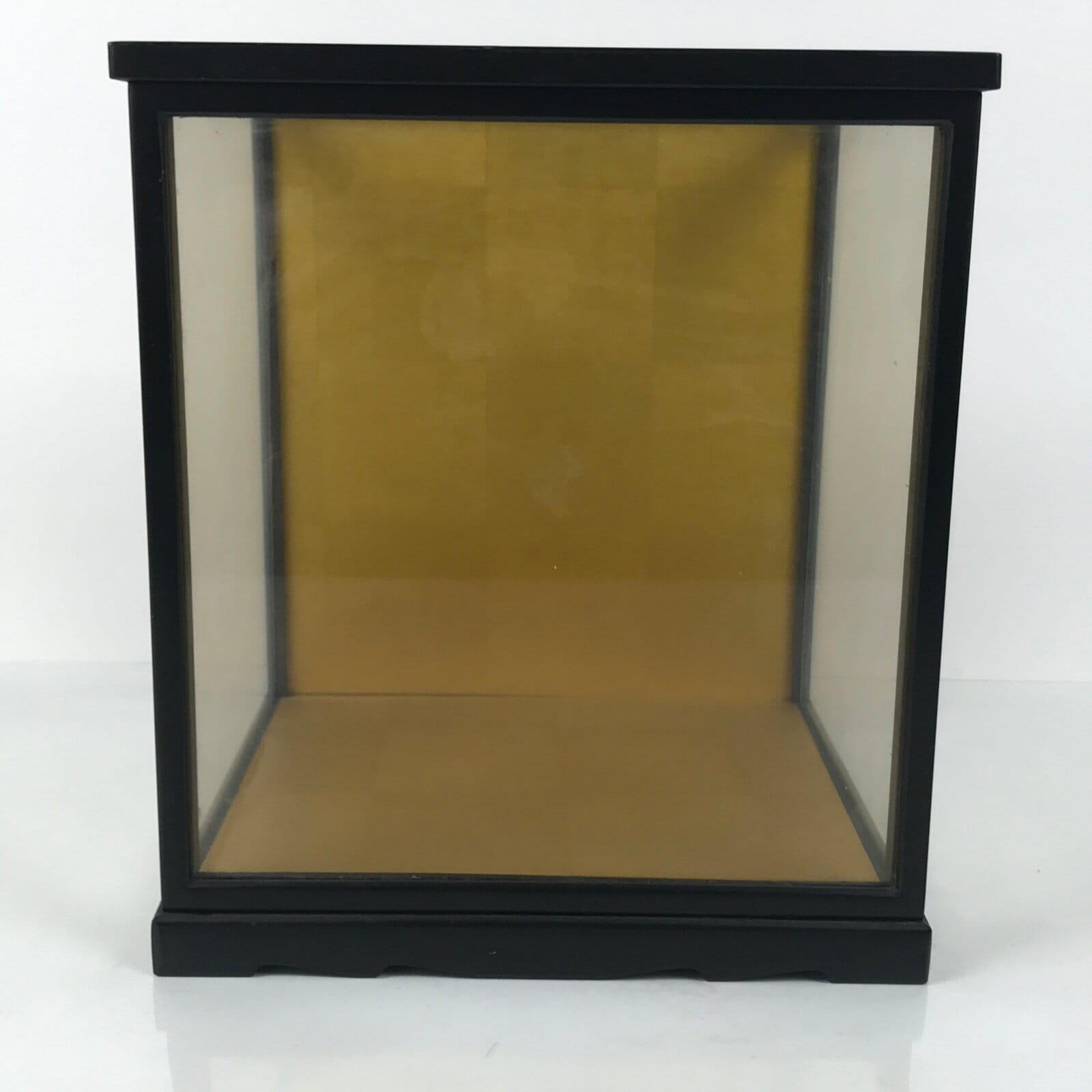 Japanese Wooden Frame Glass Display Case Vtg Hina Doll Figurine Statue ID659