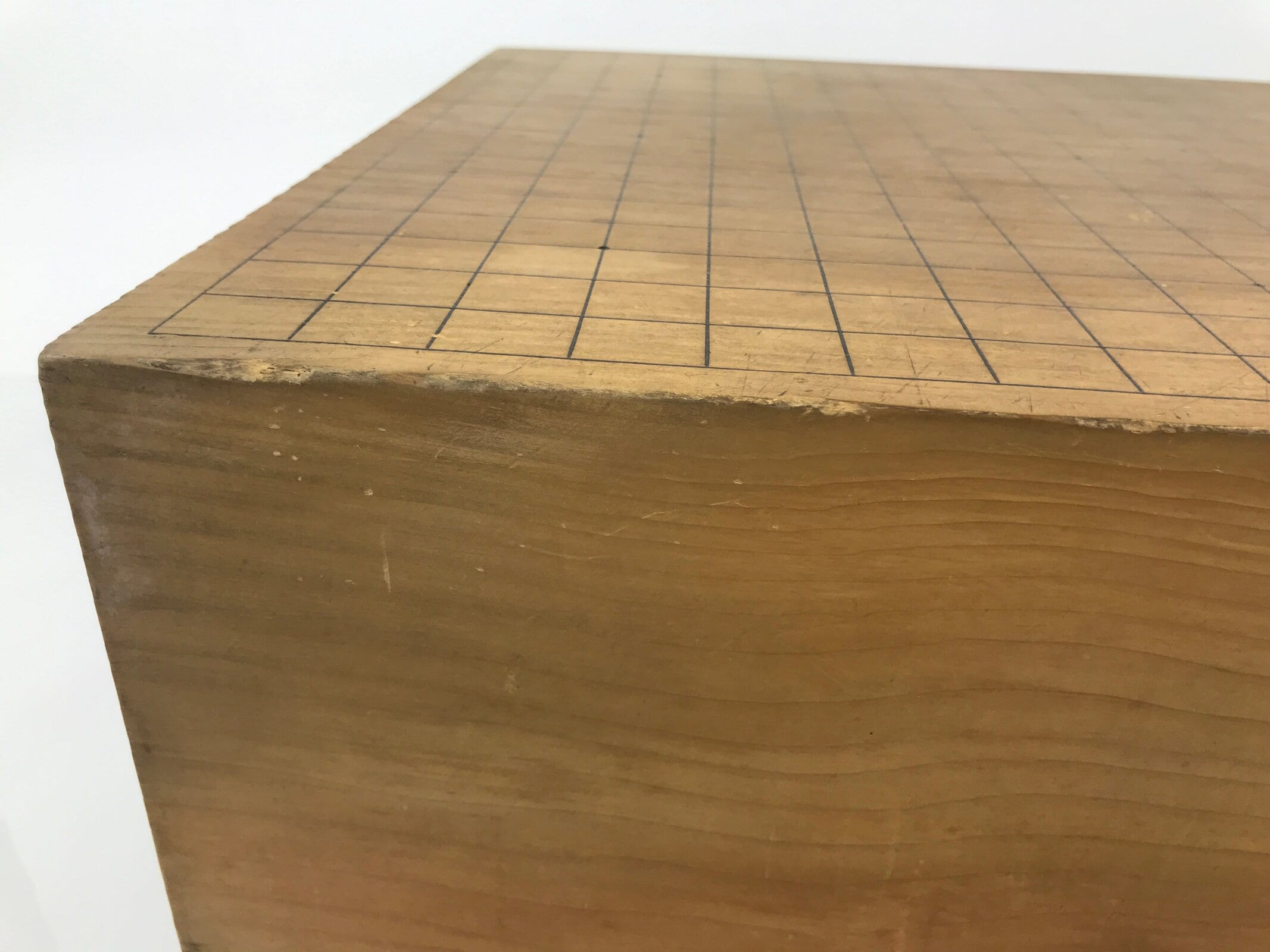 Japanese Wooden Go Board Vtg Igo Game Table Goban Leg Heso 19X19 Grid GB106