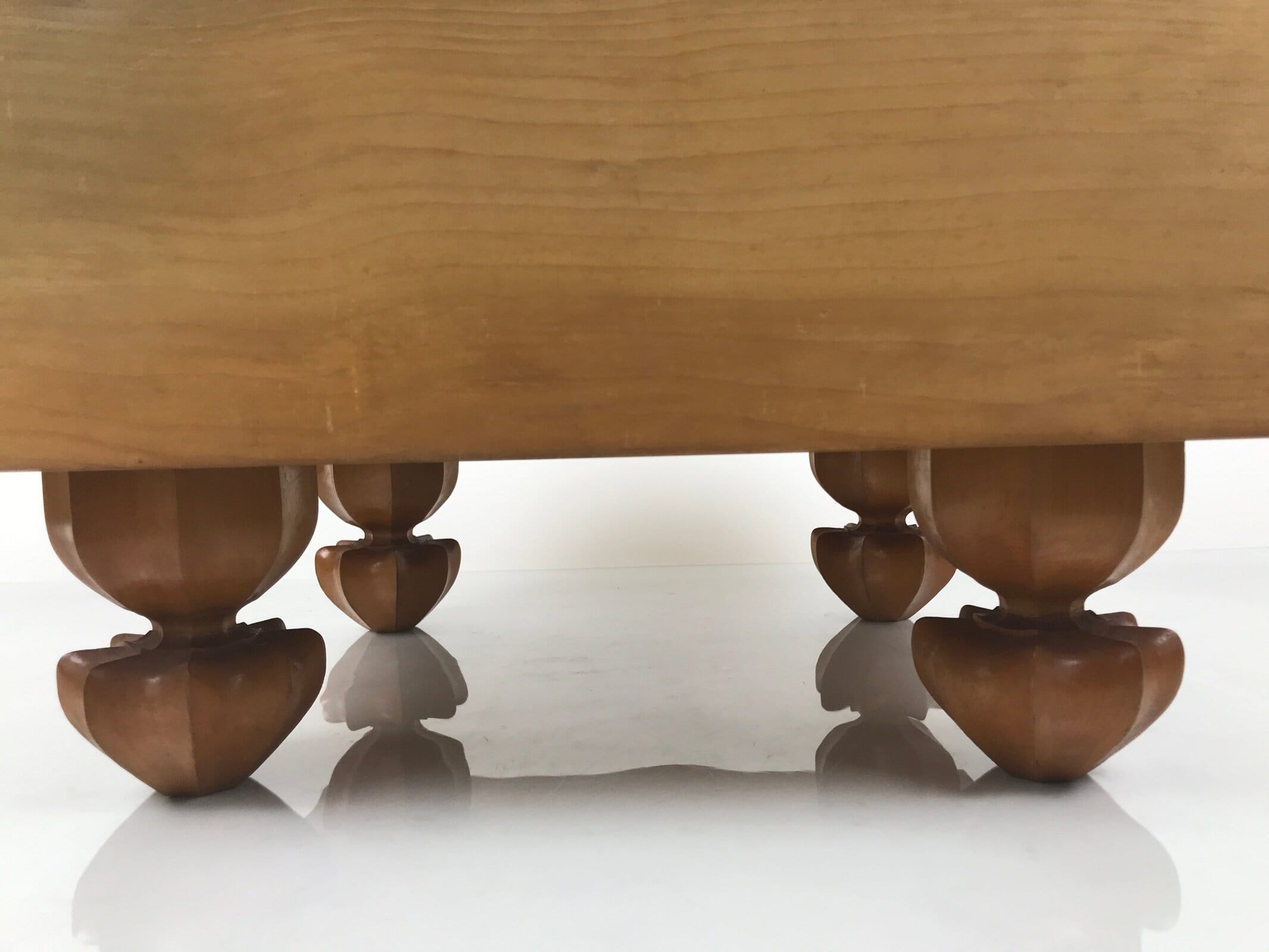 Japanese Wooden Go Board Vtg Igo Game Table Goban Leg Heso 19X19 Grid GB106