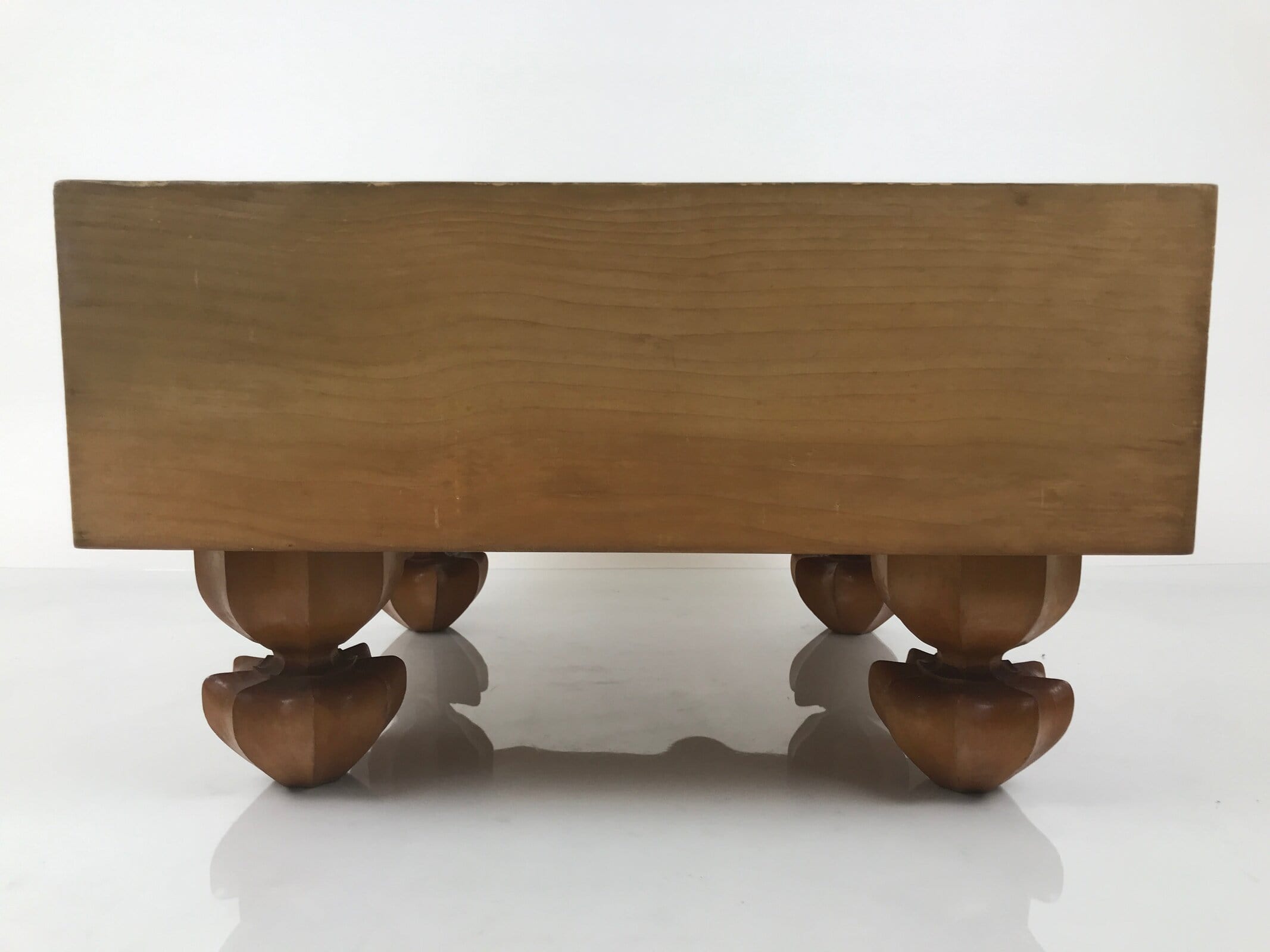 Japanese Wooden Go Board Vtg Igo Game Table Goban Leg Heso 19X19 Grid GB106