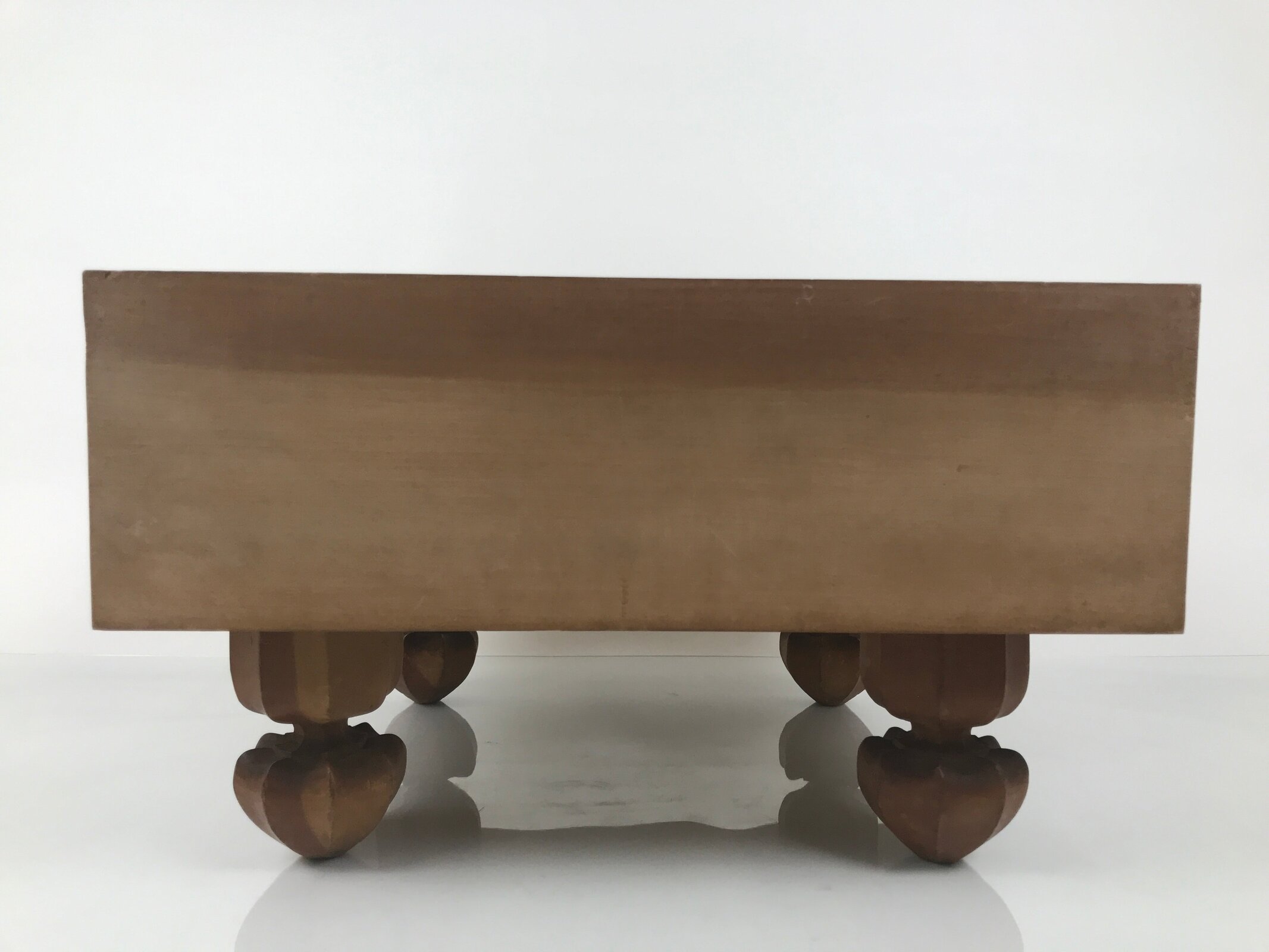 Japanese Wooden Go Board Vtg Igo Game Table Goban Leg Heso 19X19 Grid GB108