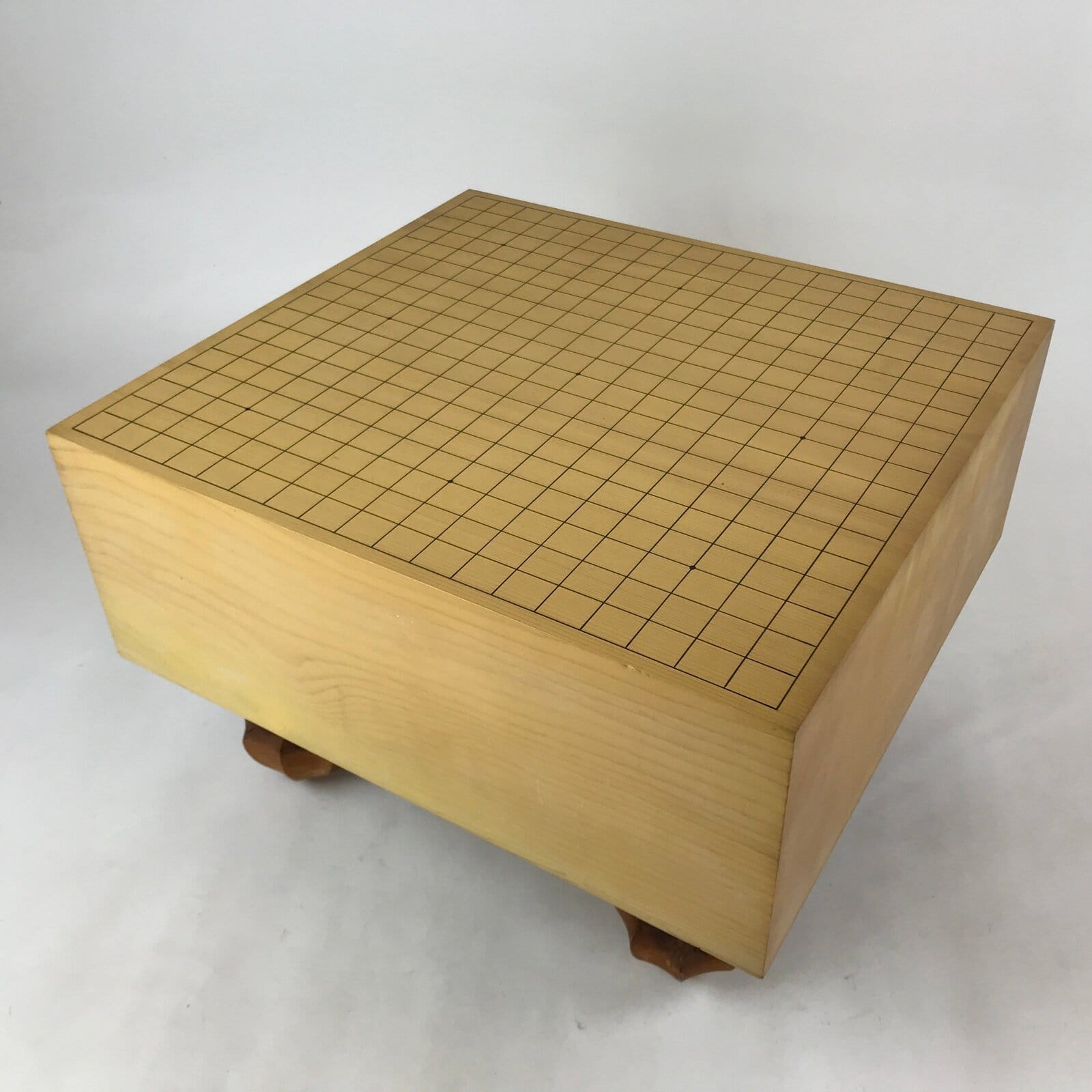 Japanese Wooden Go Board Vtg Igo Game Table Goban Leg Heso 19X19 Grid GB92