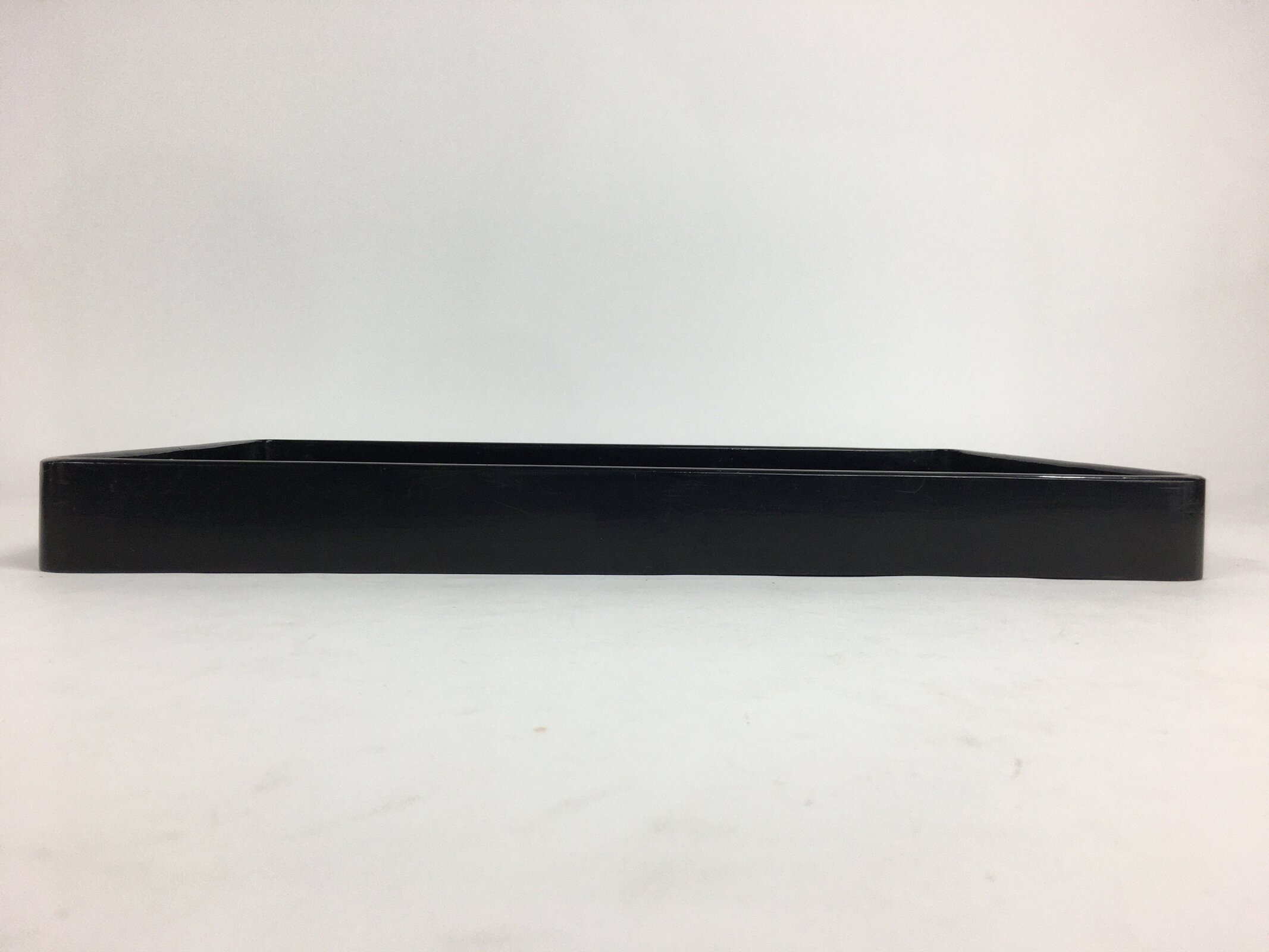 Japanese Wooden Handmade Lacquered Tray Obon Vtg Nurimono Black UR531