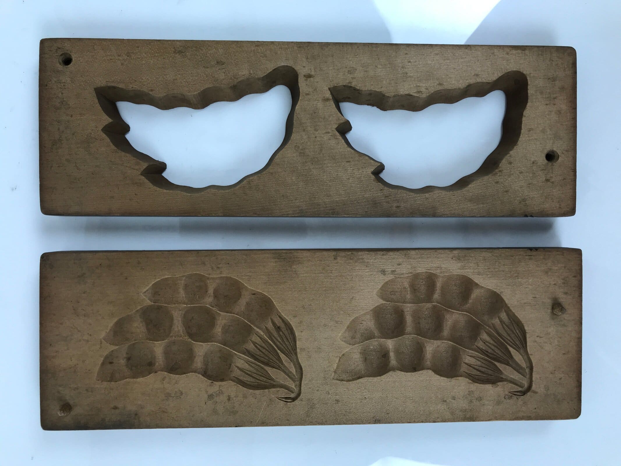 Japanese Wooden Kashigata Cake Mold Vtg Sweet Wagashi Endou Mame Peas Kg741