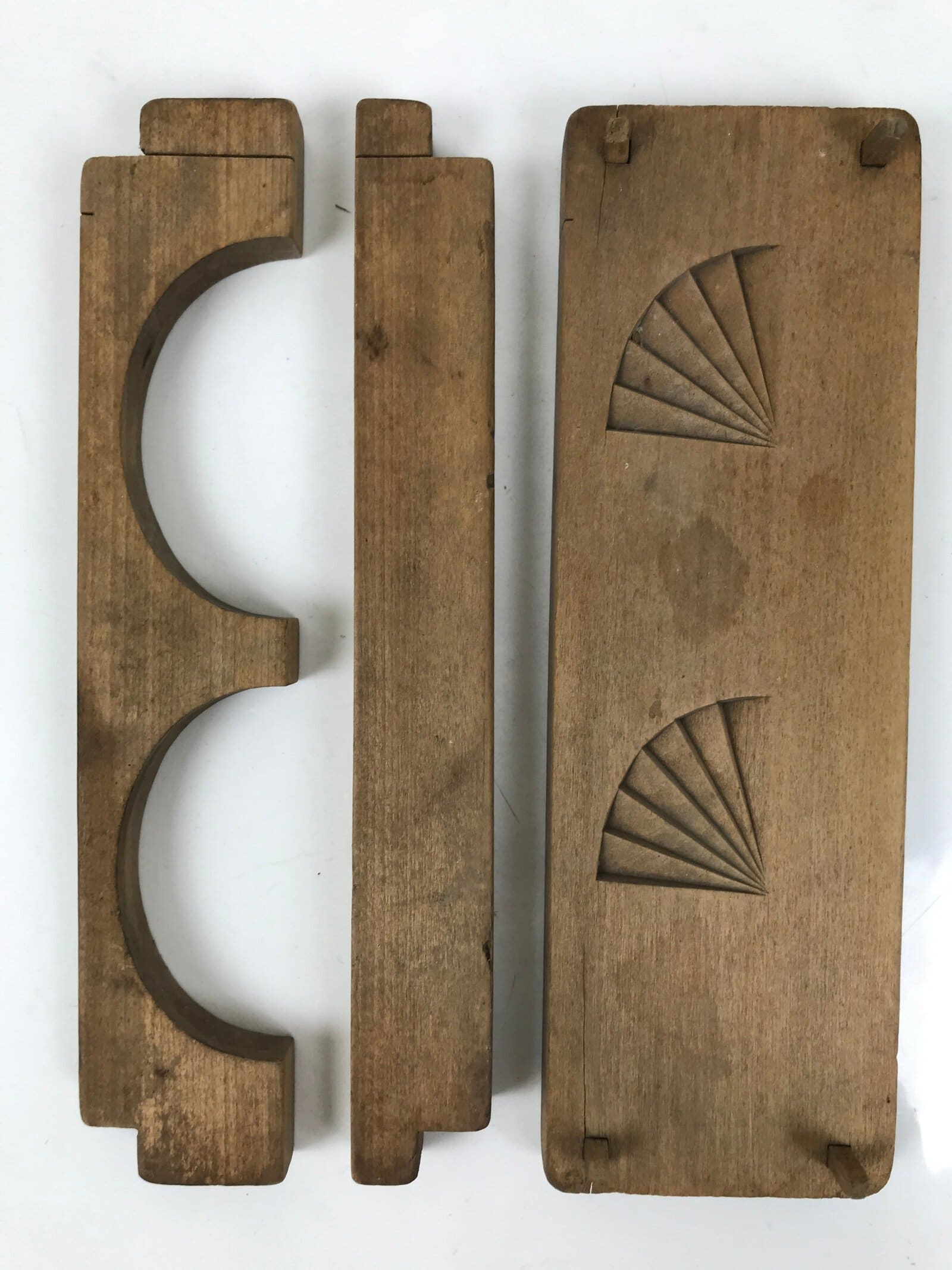 Japanese Wooden Kashigata Cake Mold Vtg Sweet Wagashi Fish Cake Kamaboko Kg664