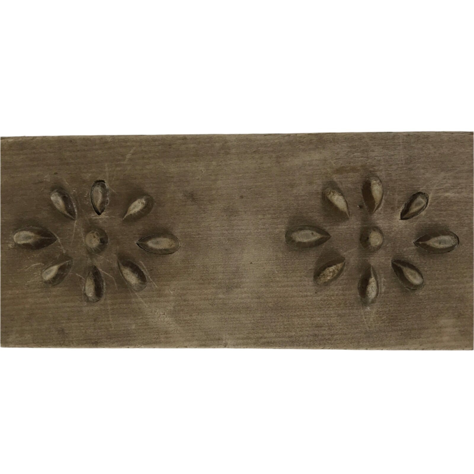 Japanese Wooden Kashigata Cake Mold Vtg Sweet Wagashi Lotus Root Renkon Kg636