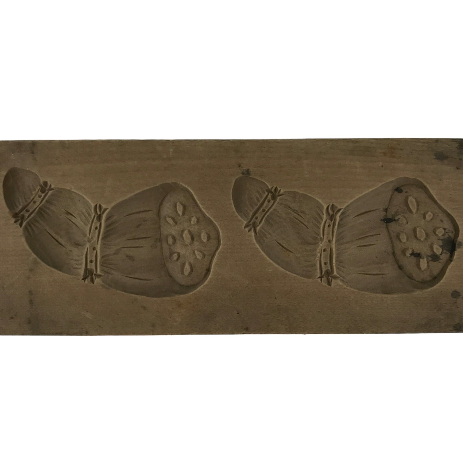 Japanese Wooden Kashigata Cake Mold Vtg Sweet Wagashi Lotus Root Renkon Kg744