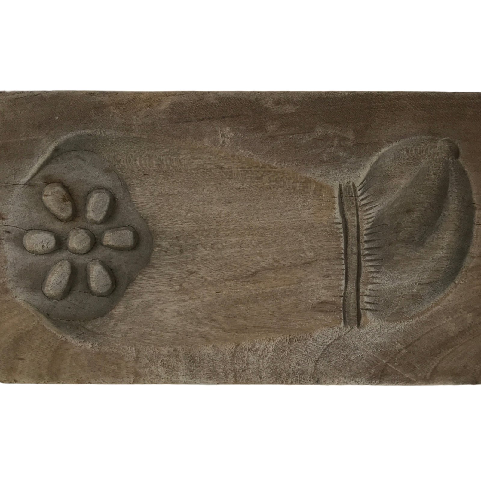 Japanese Wooden Kashigata Cake Mold Vtg Sweet Wagashi Lotus Root Renkon Kg776