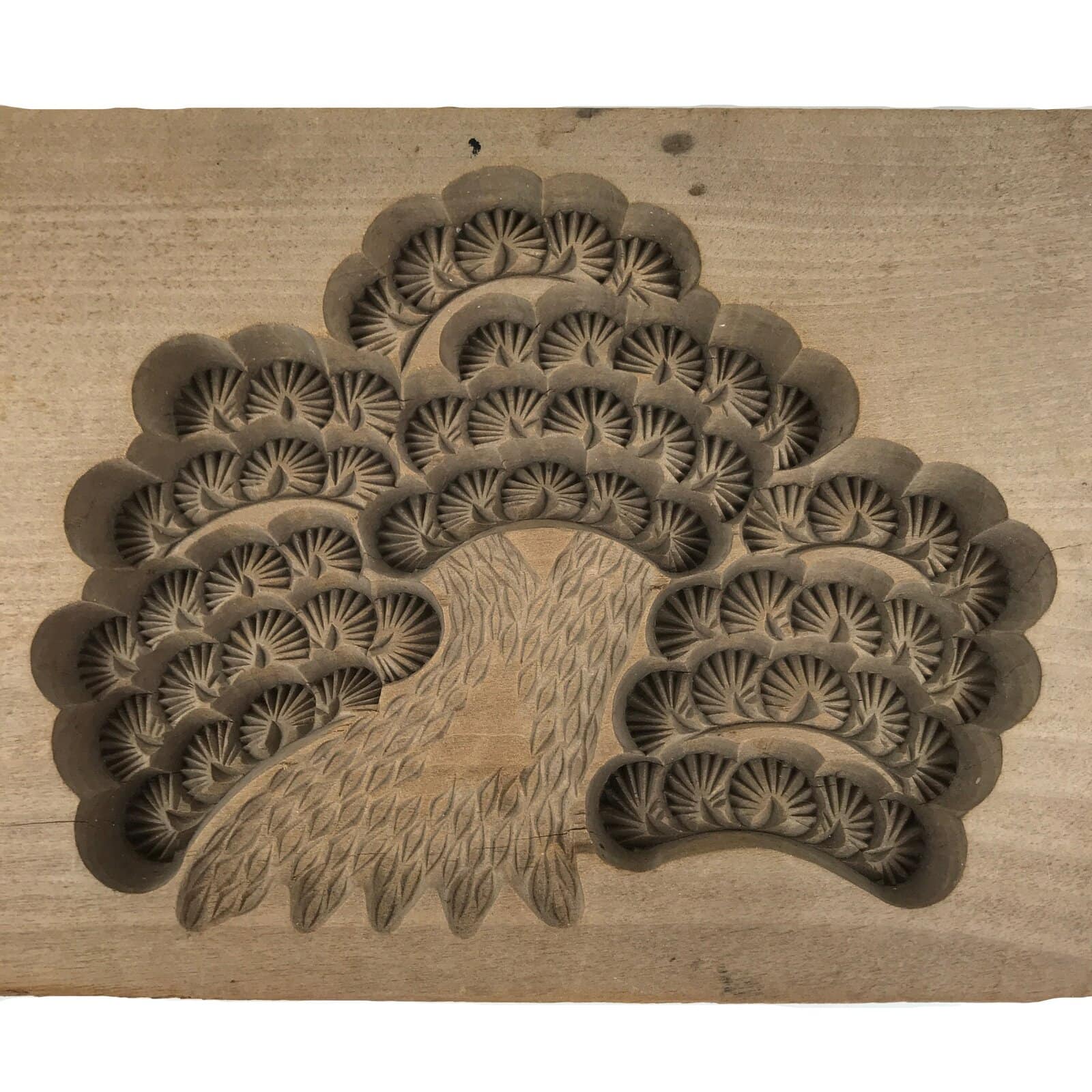 Japanese Wooden Kashigata Cake Mold Vtg Sweet Wagashi Pine Tree Matsu Kg657