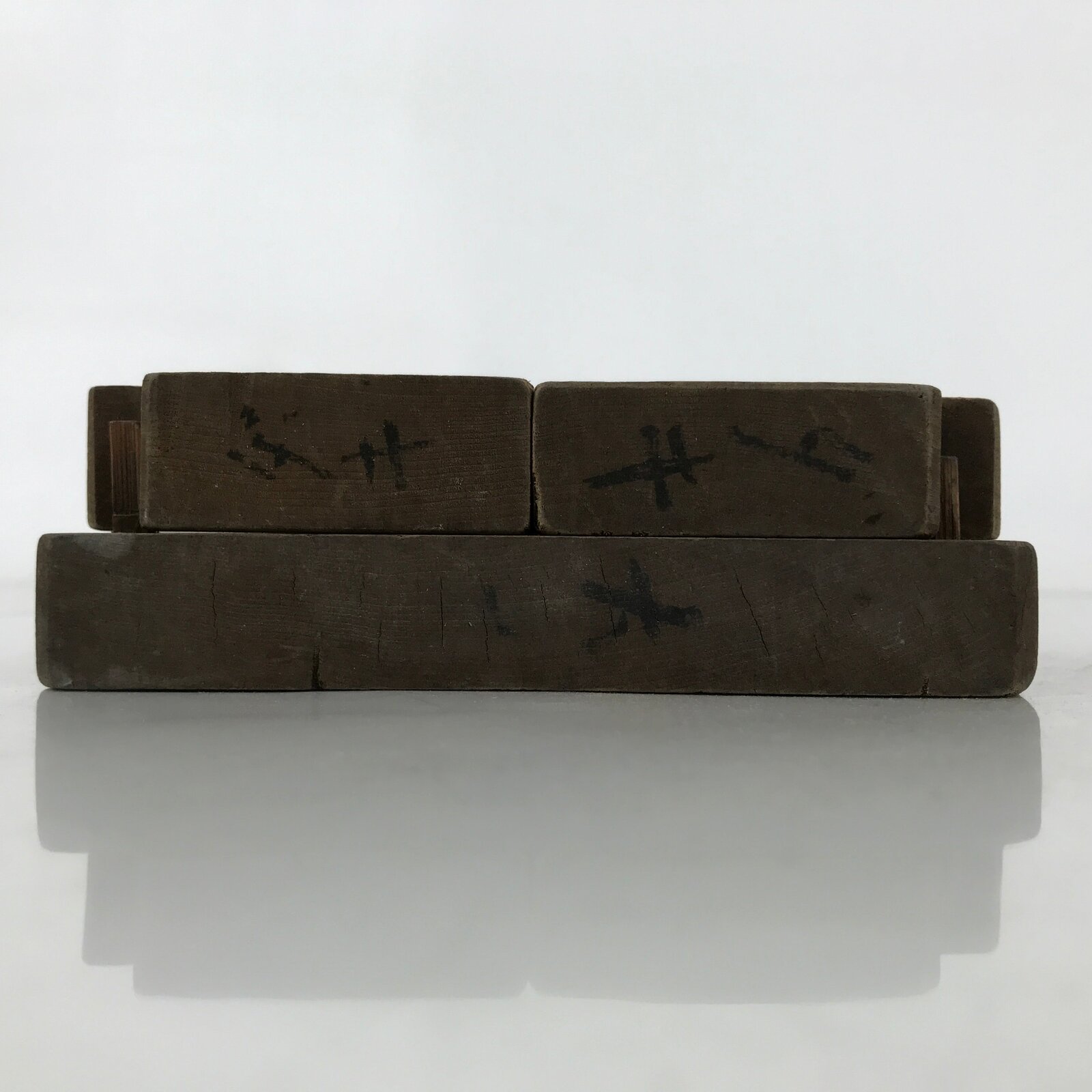 Japanese Wooden Kashigata Cake Mold Vtg Sweet Wagashi Reversible Mon Crest Kg671