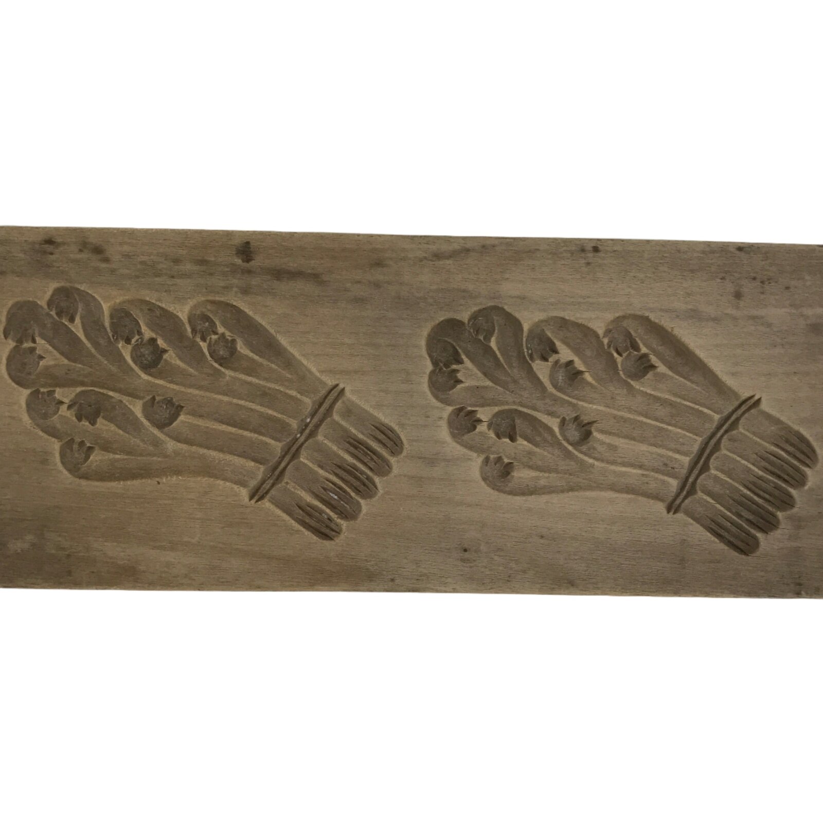 Japanese Wooden Kashigata Cake Mold Vtg Sweet Wagashi Warabi Bracken Fern Kg755