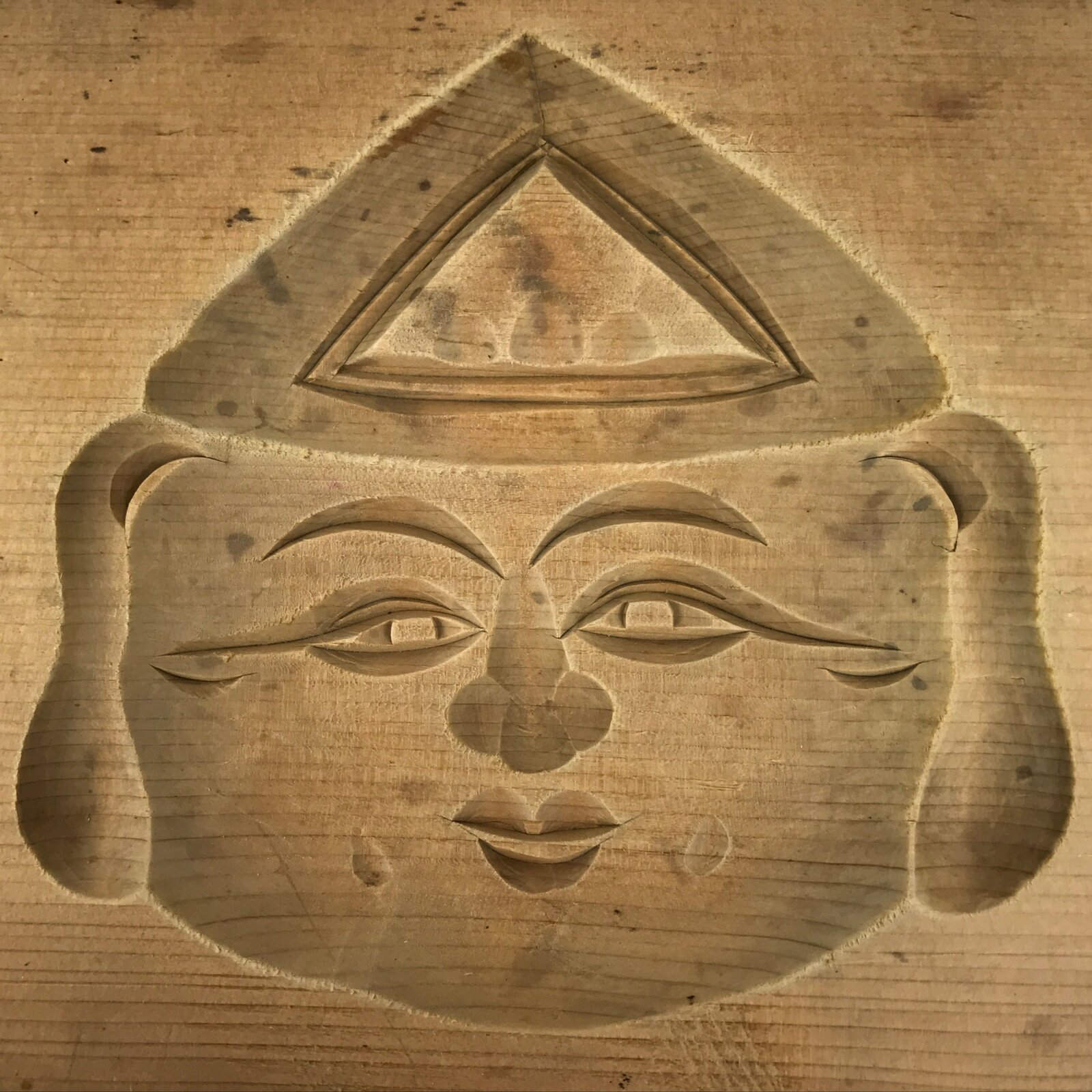 Japanese Wooden Kashigata Cake Mold Vtg Sweets Wagashi 7 Lucky Gods Ebisu Kg787