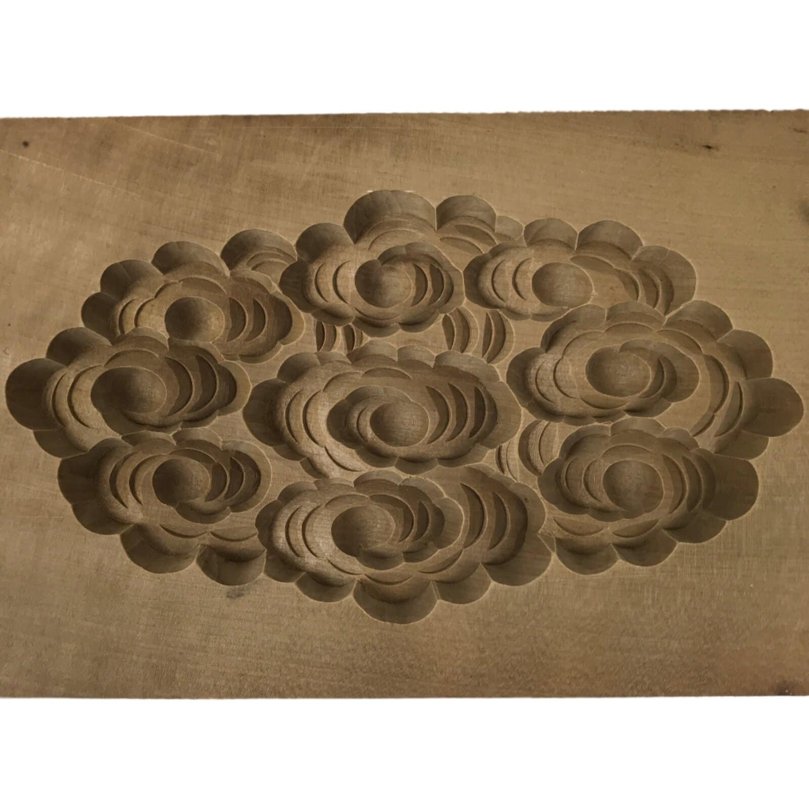 Japanese Wooden Kashigata Cake Mold Vtg Wagashi Sweets Clouds Kumo Design Kg676