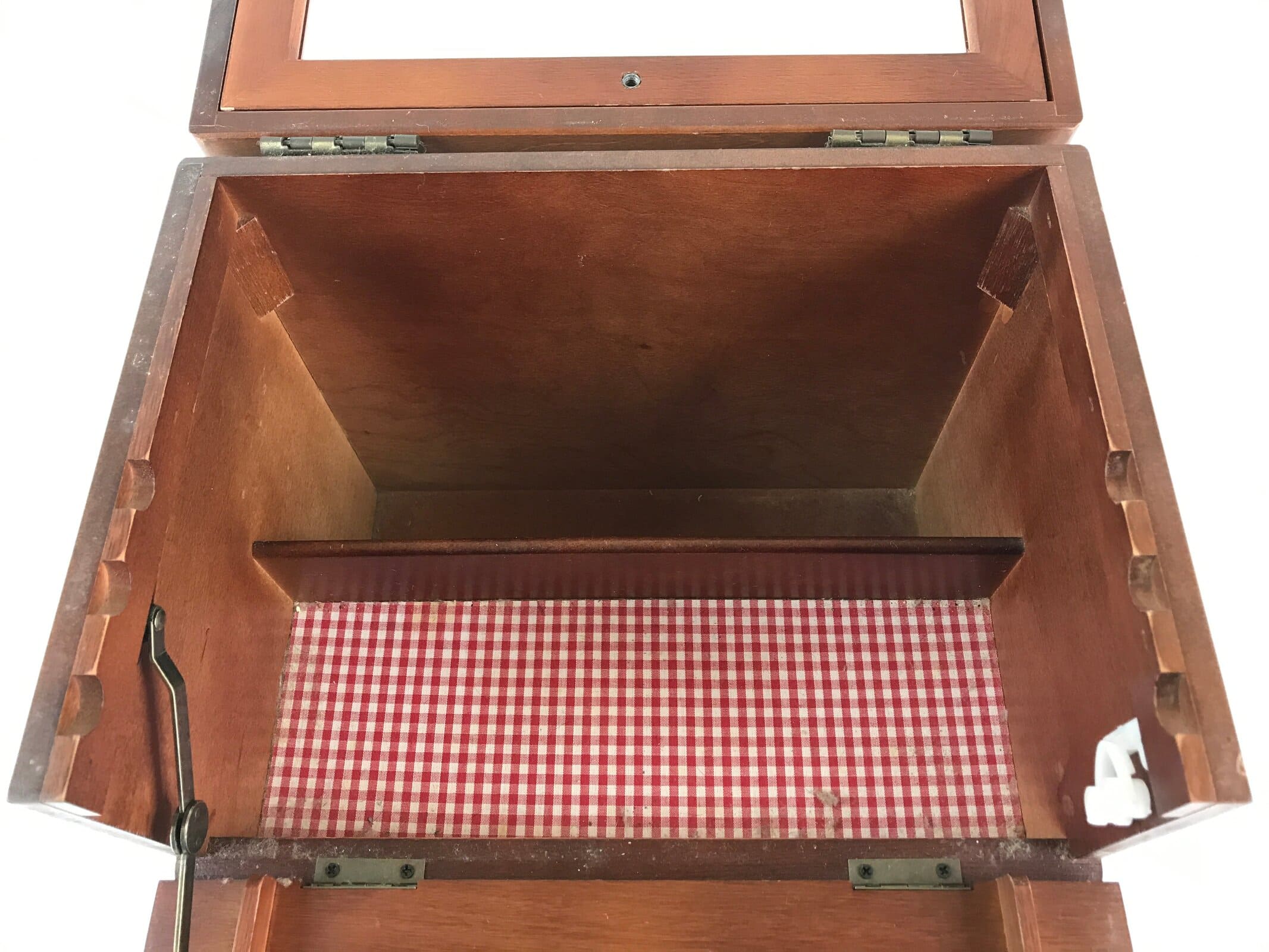 Japanese Wooden Keshobako Cosmetic Box Vtg Vanity Mirror One Drawer T322