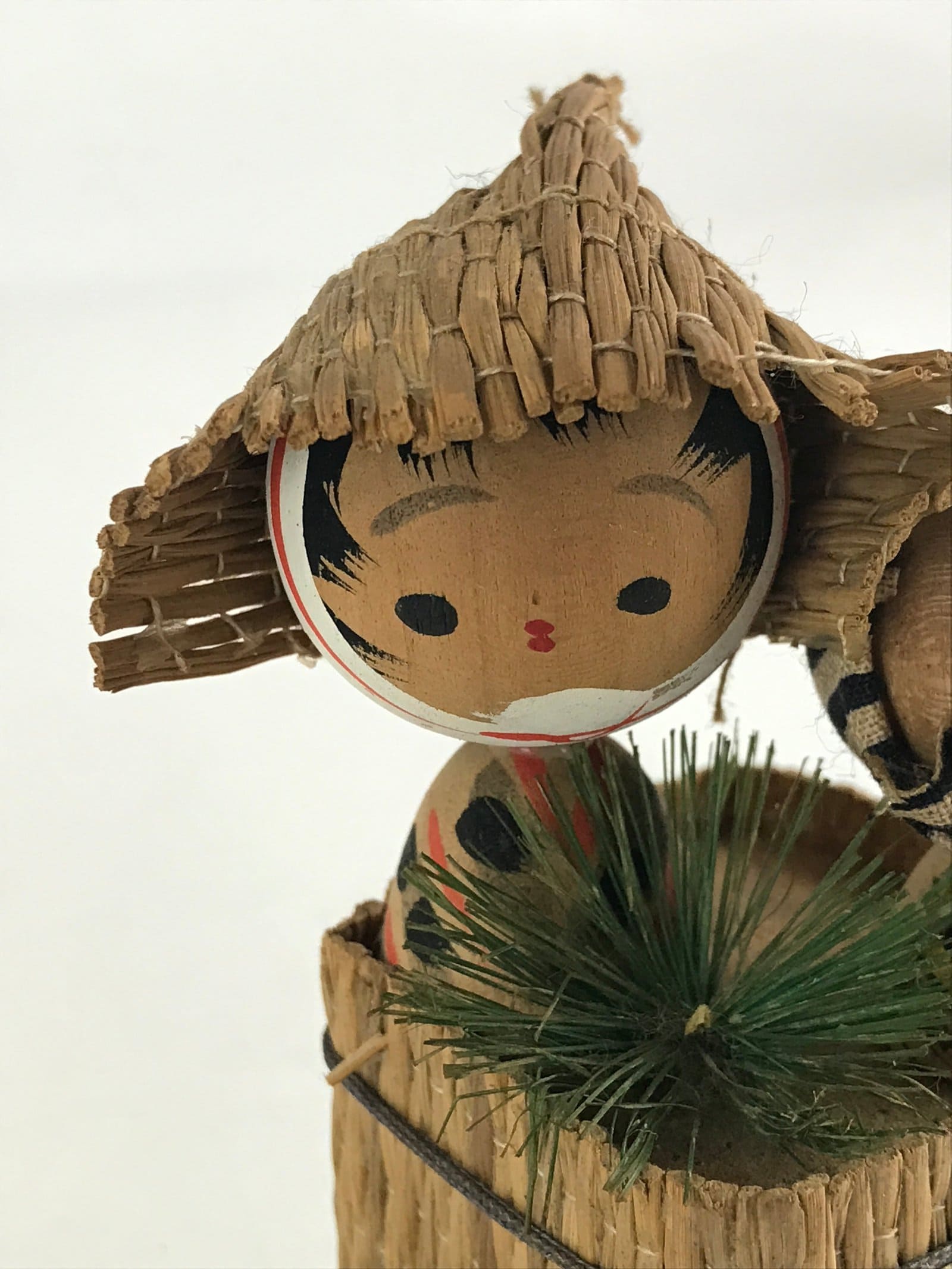 Japanese Wooden Kokeshi Doll Vtg Boot Figurine Traditional Craft Folk Art Toy KF