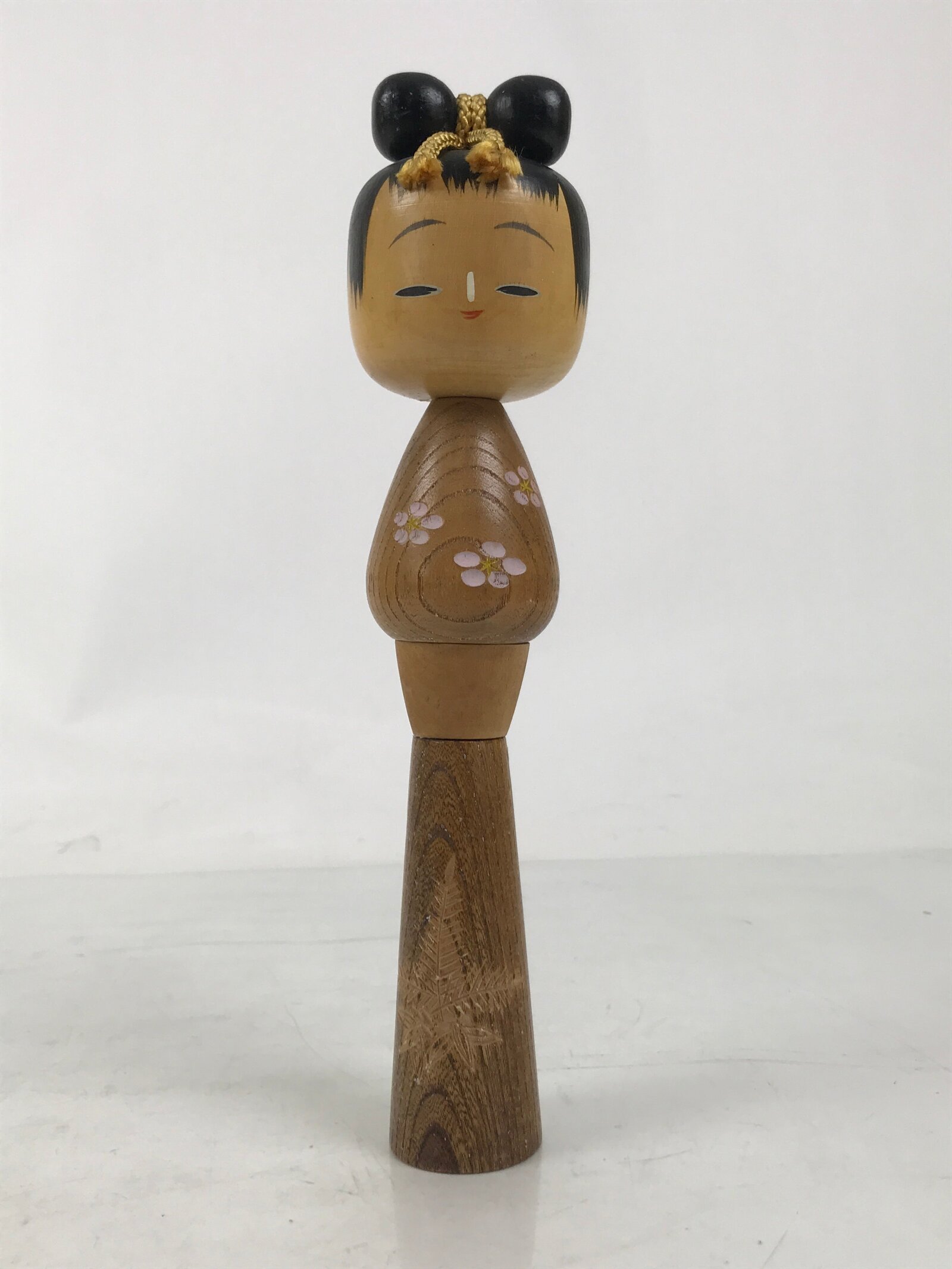Japanese Wooden Kokeshi Doll Vtg Shochikubai Plum Blossom Pine Bamboo KF736