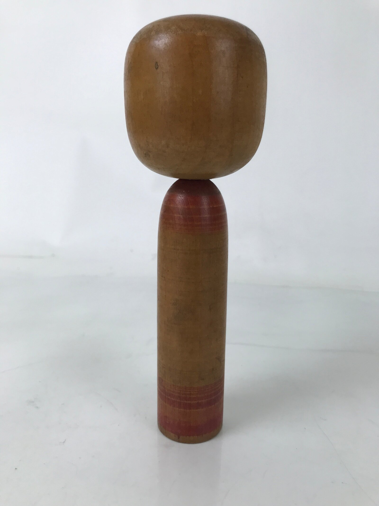 Japanese Wooden Kokeshi Doll Vtg Simple Classic Style Brown Red Black KF731