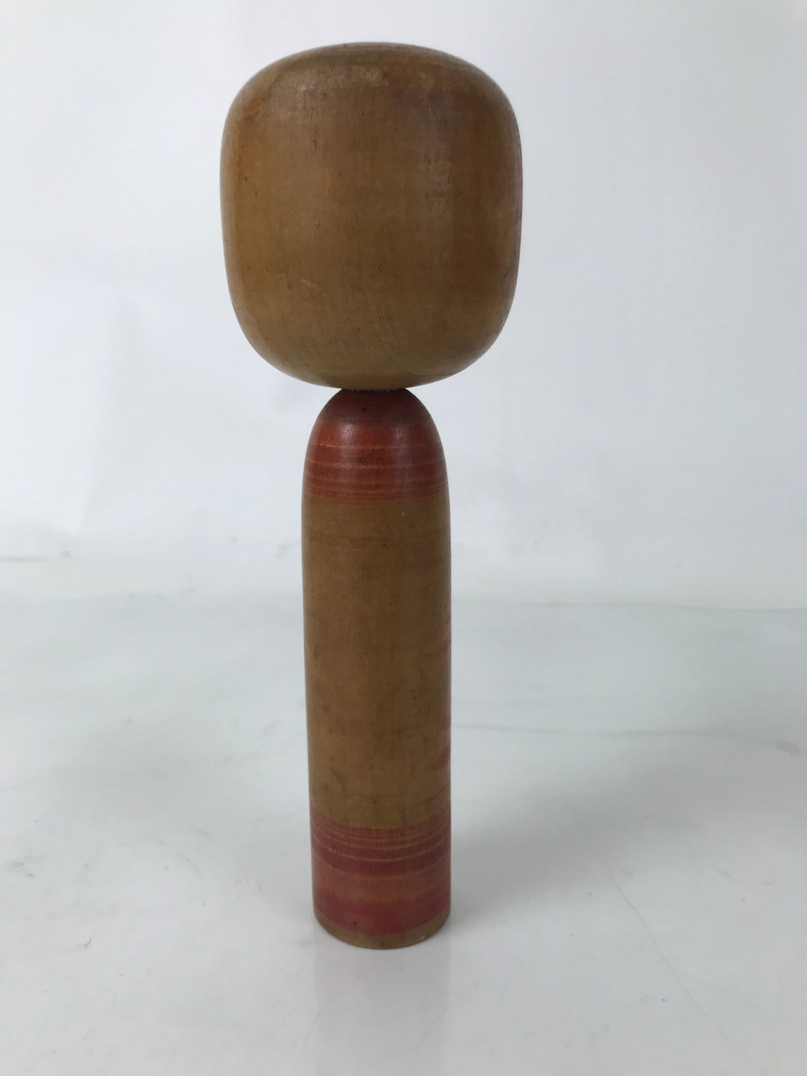 Japanese Wooden Kokeshi Doll Vtg Simple Classic Style Brown Red Black KF731