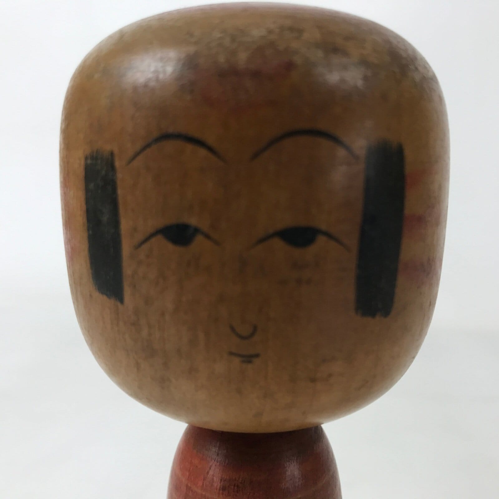 Japanese Wooden Kokeshi Doll Vtg Simple Classic Style Brown Red Black KF731