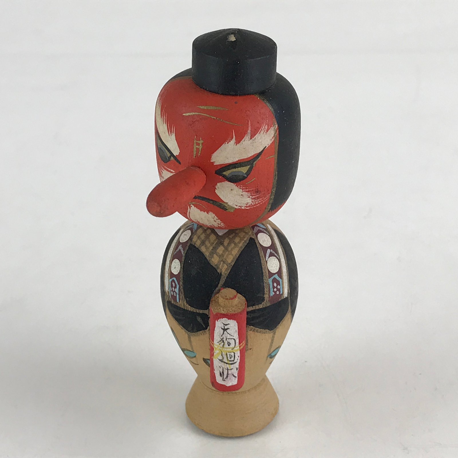 Japanese Wooden Kokeshi Doll Vtg Tengu Figurine Traditional Craft Folk Art Toy K