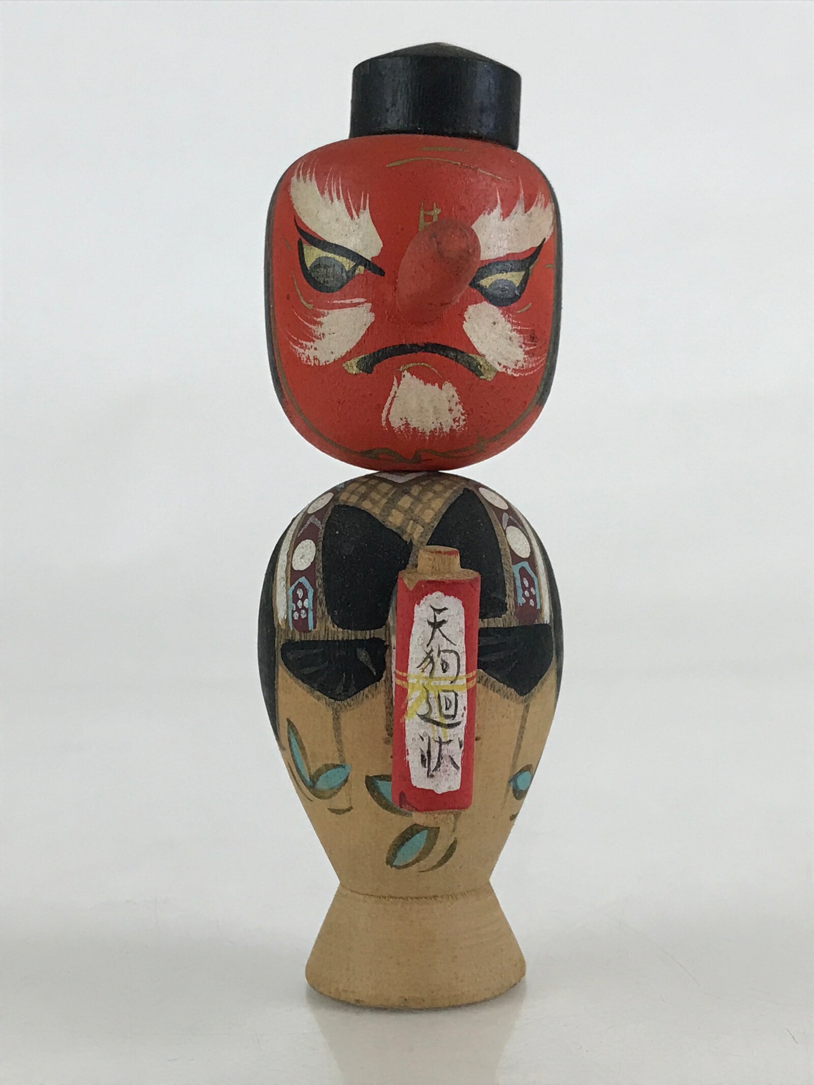 Japanese Wooden Kokeshi Doll Vtg Tengu Figurine Traditional Craft Folk Art Toy K