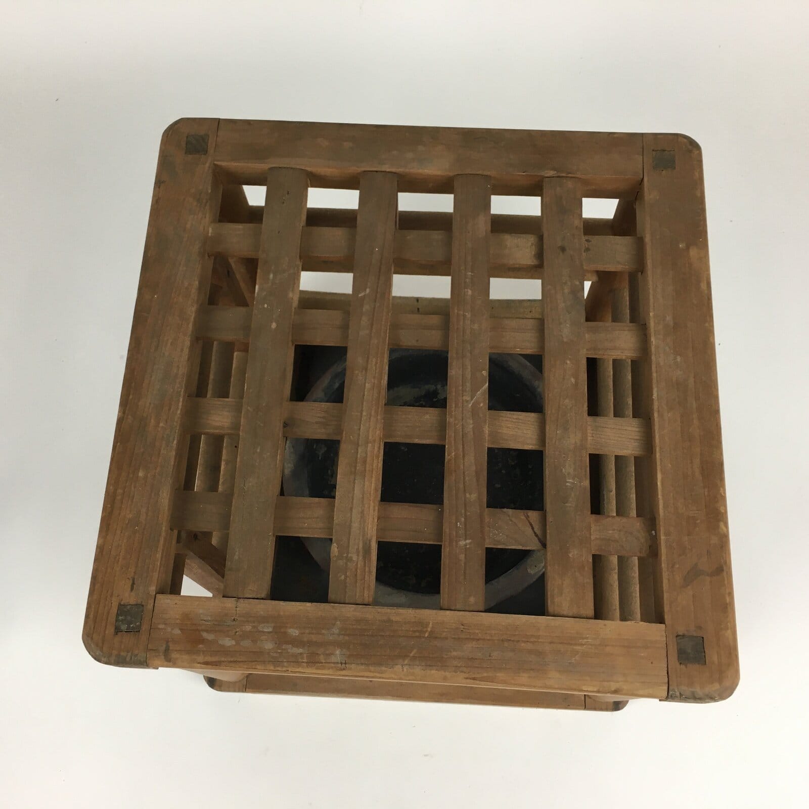Japanese Wooden Kotatsu Heater Vtg Ceramic Charcoal Yagura-Kotatsu JK264