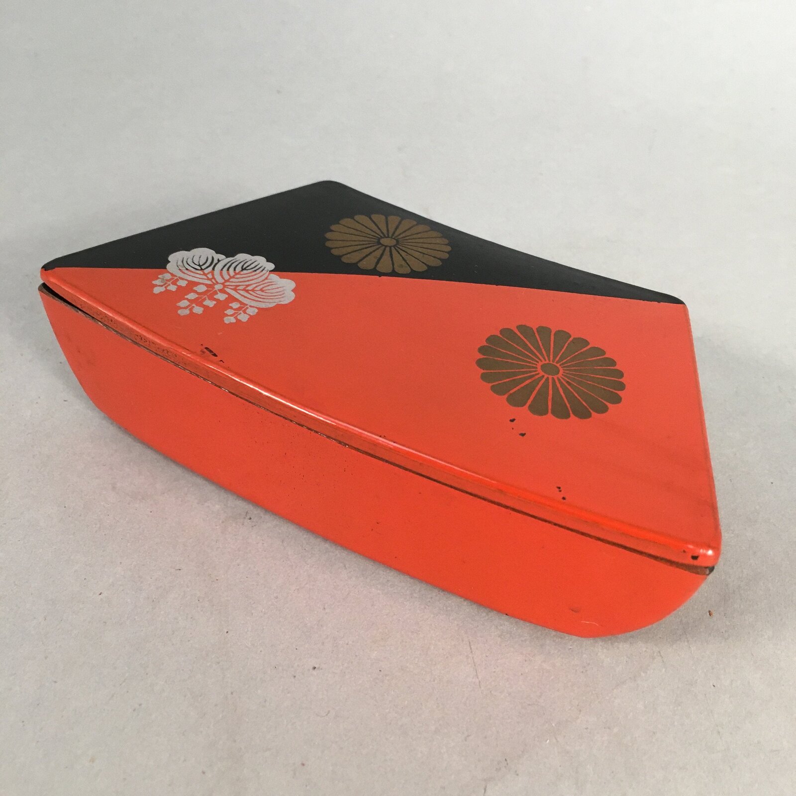 Japanese Wooden Lacquer Lidded Snack Bowl Vtg Kashiki Tea Ceremony UR465