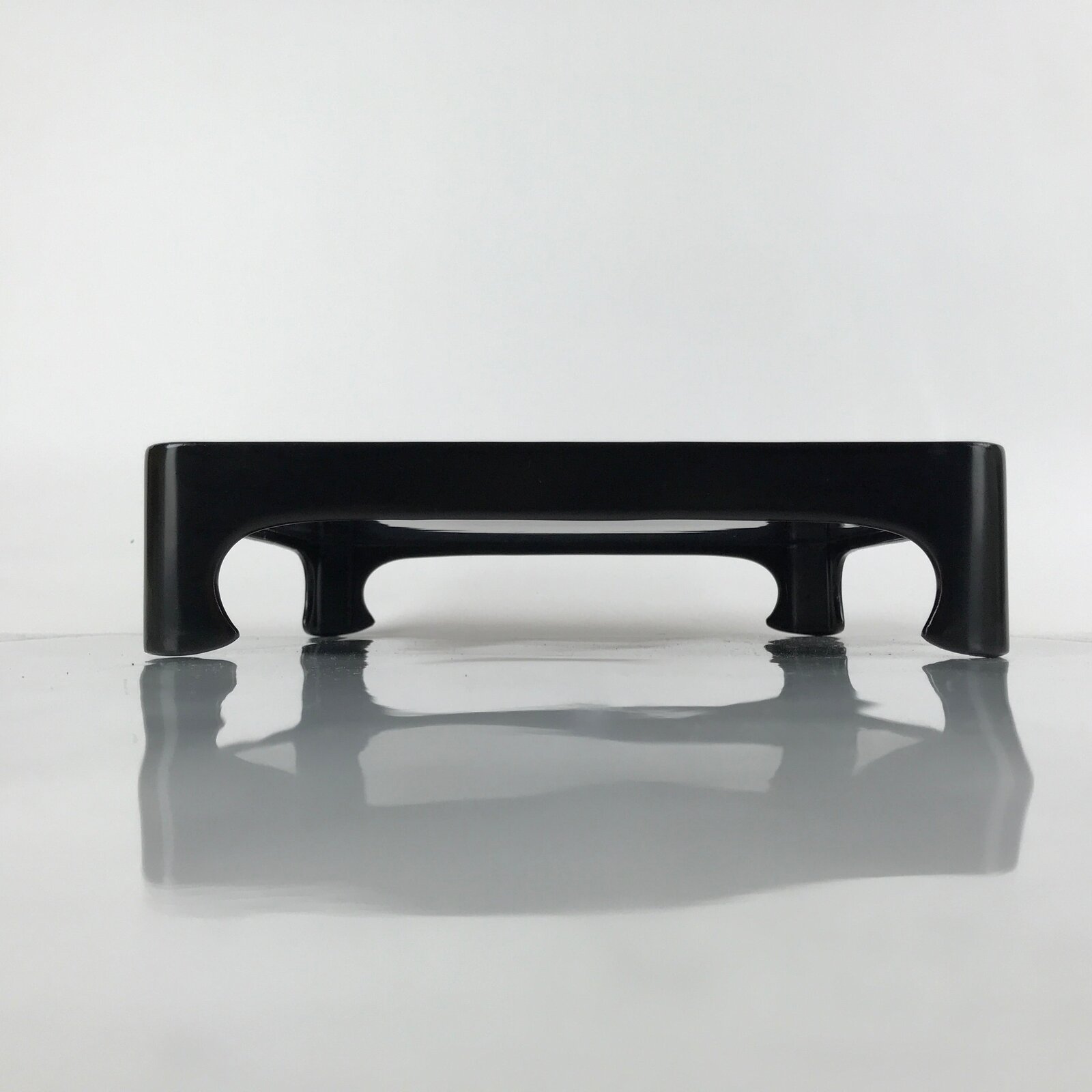 Japanese Wooden Lacquered Legged Table Vtg Ozen Tray Black Nurimono L178