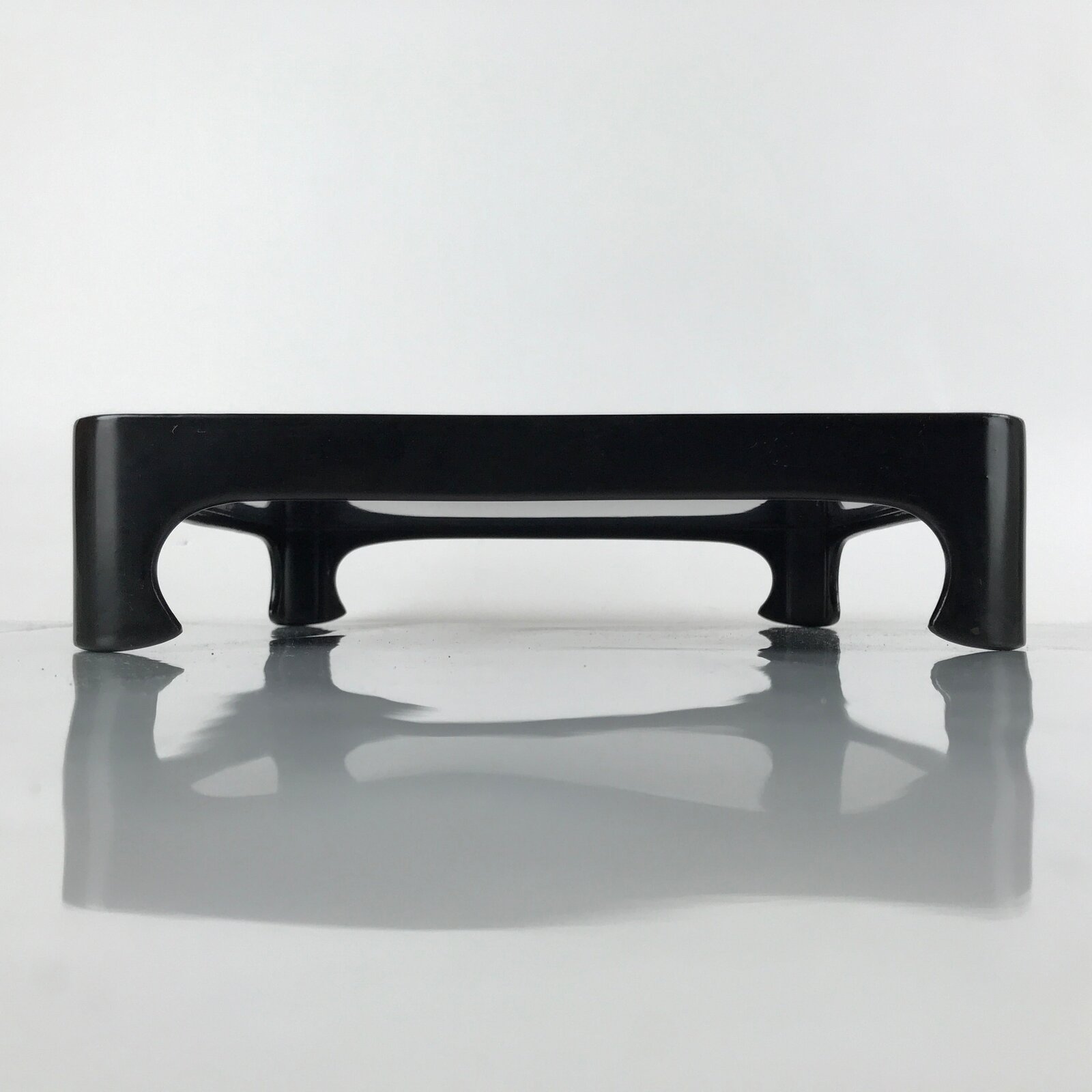 Japanese Wooden Lacquered Legged Table Vtg Ozen Tray Black Nurimono L178