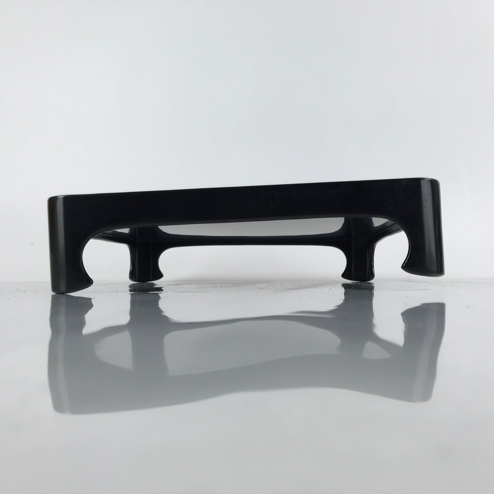 Japanese Wooden Lacquered Legged Table Vtg Ozen Tray Black Nurimono L181