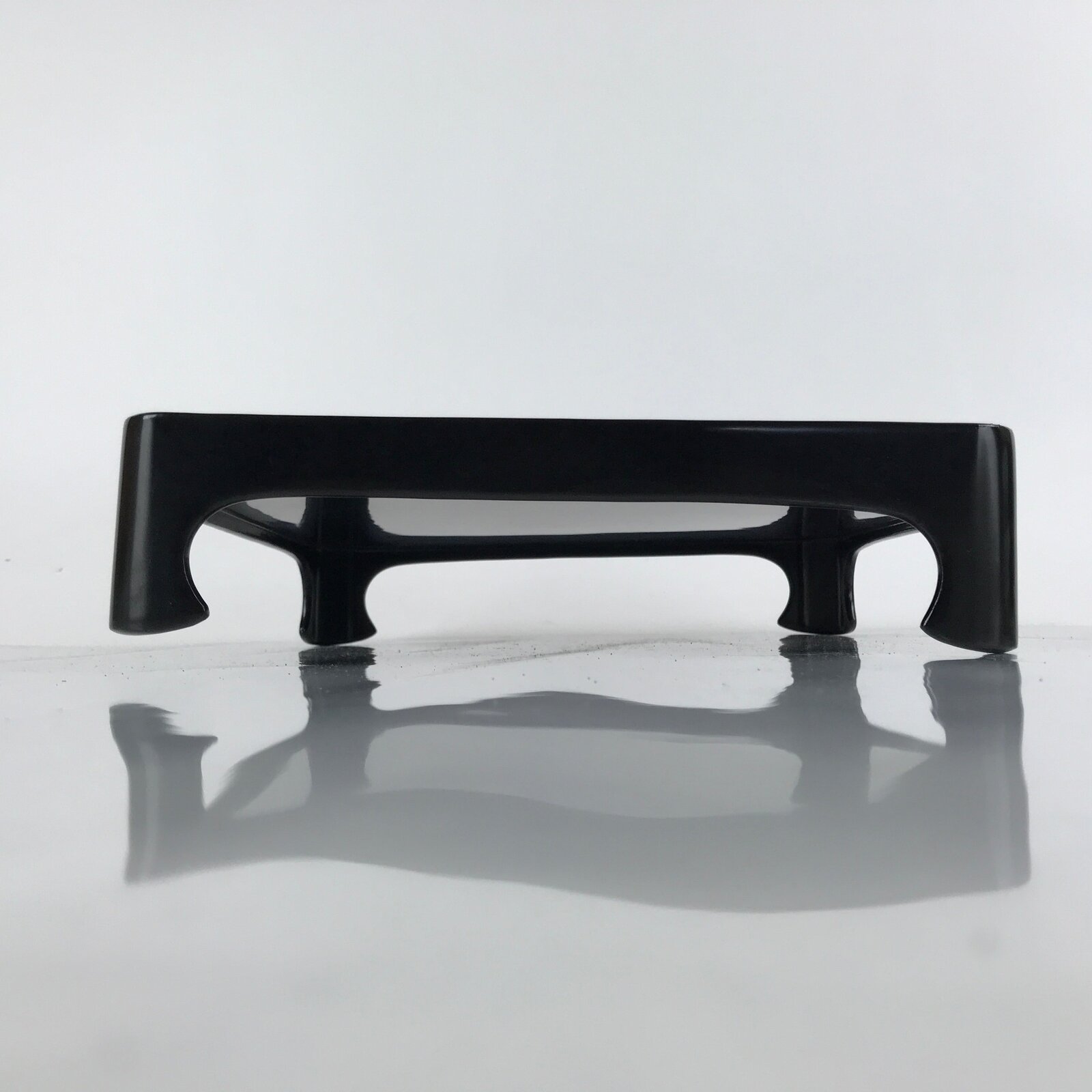 Japanese Wooden Lacquered Legged Table Vtg Ozen Tray Black Nurimono L181