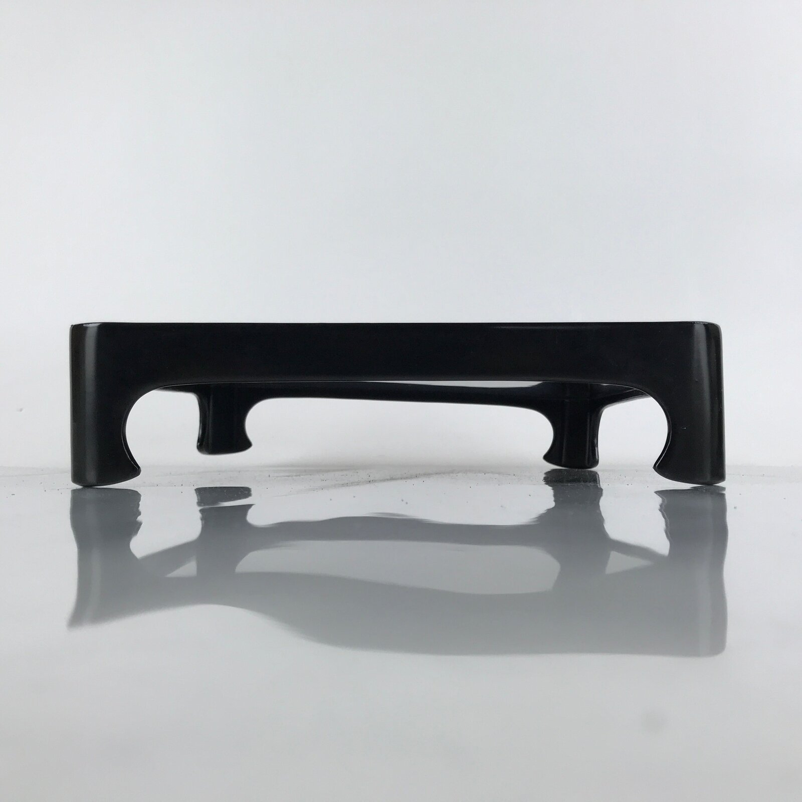 Japanese Wooden Lacquered Legged Table Vtg Ozen Tray Black Nurimono L181