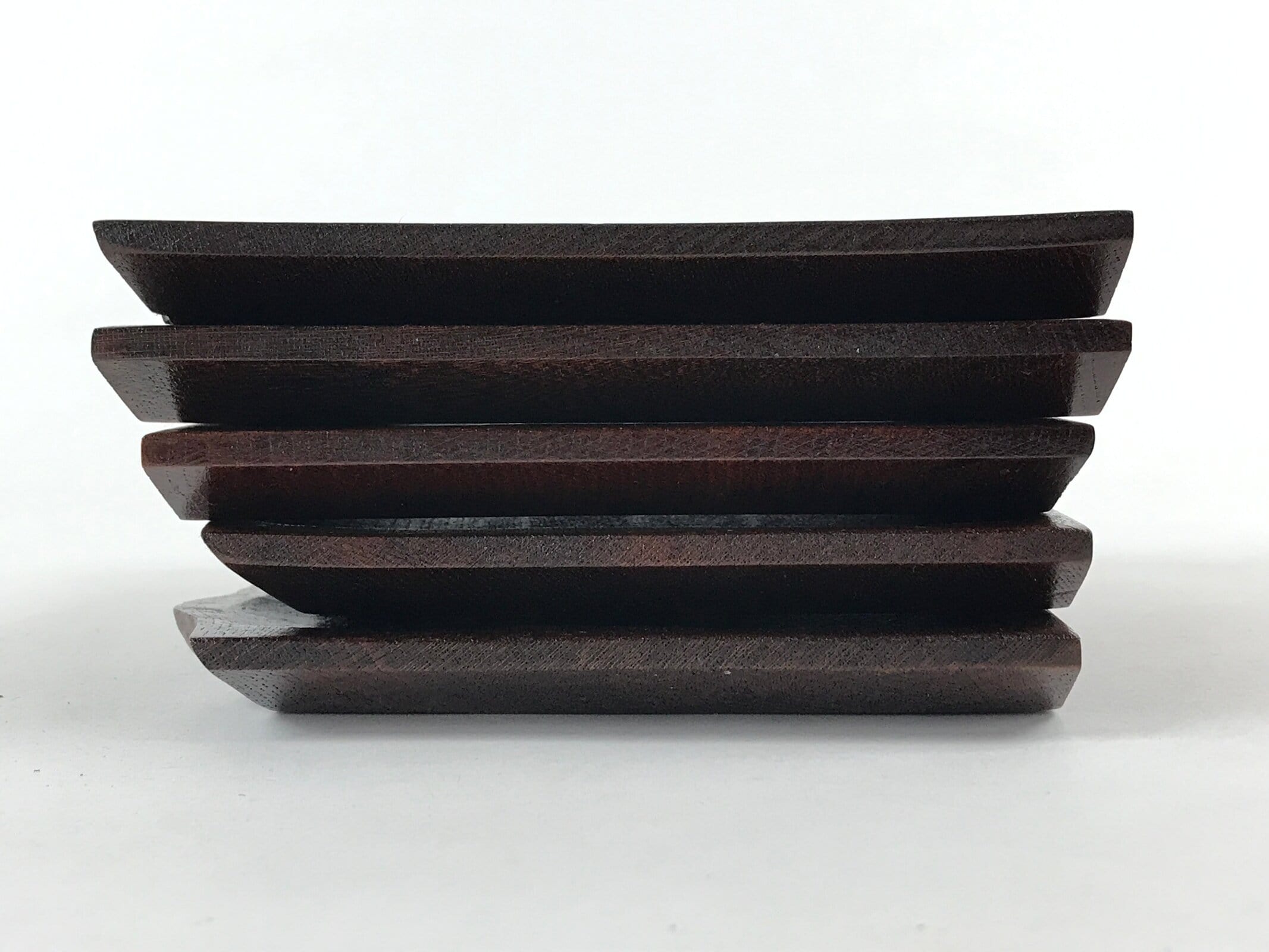 Japanese Wooden Lacquered Plate 5pc Set Vtg Meimeizara Sara Brown Urushi LWB54
