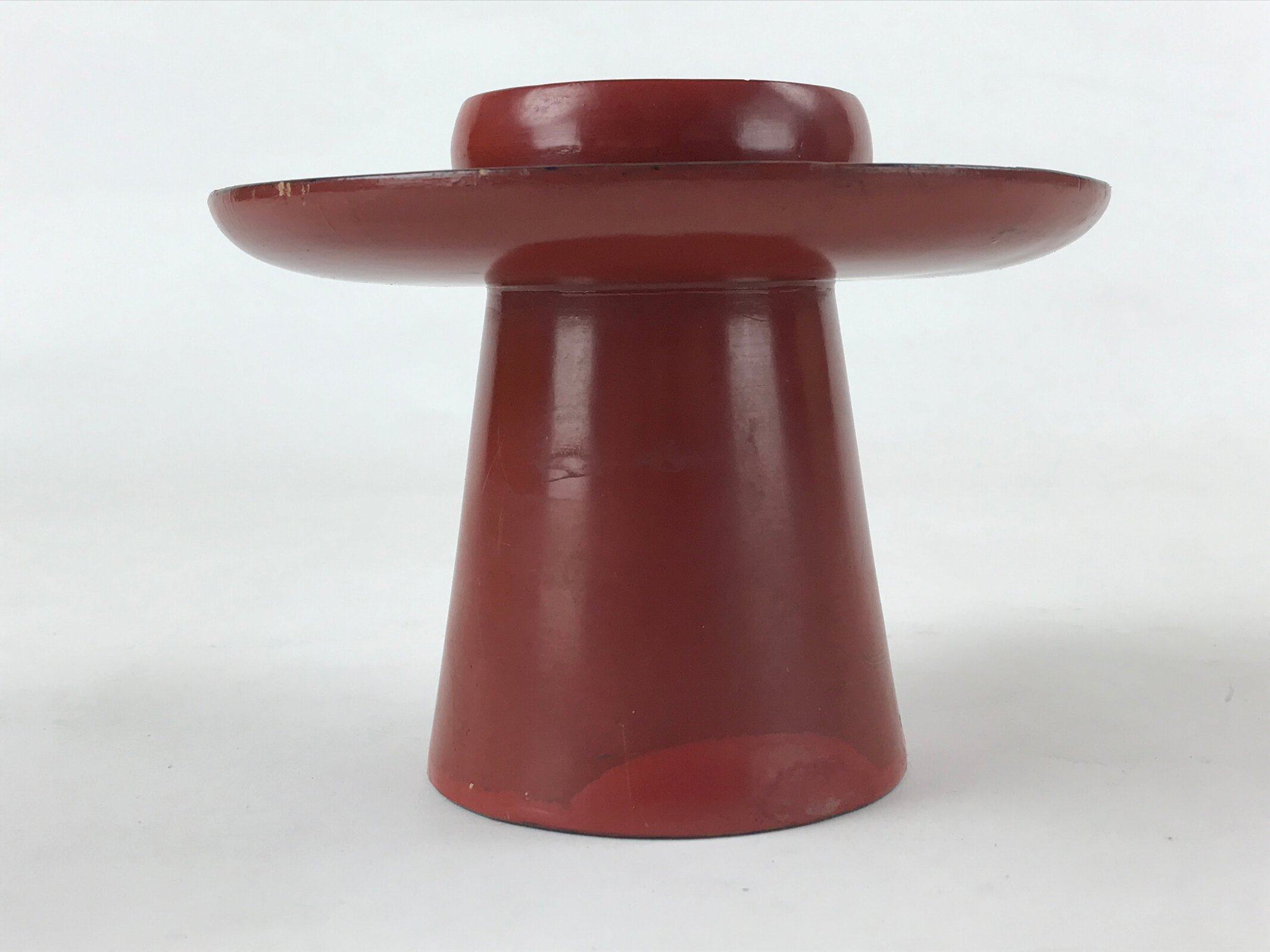 Japanese Wooden Lacquered Sake Cup Stand Vtg Red Gold Sakazuki Stand L49