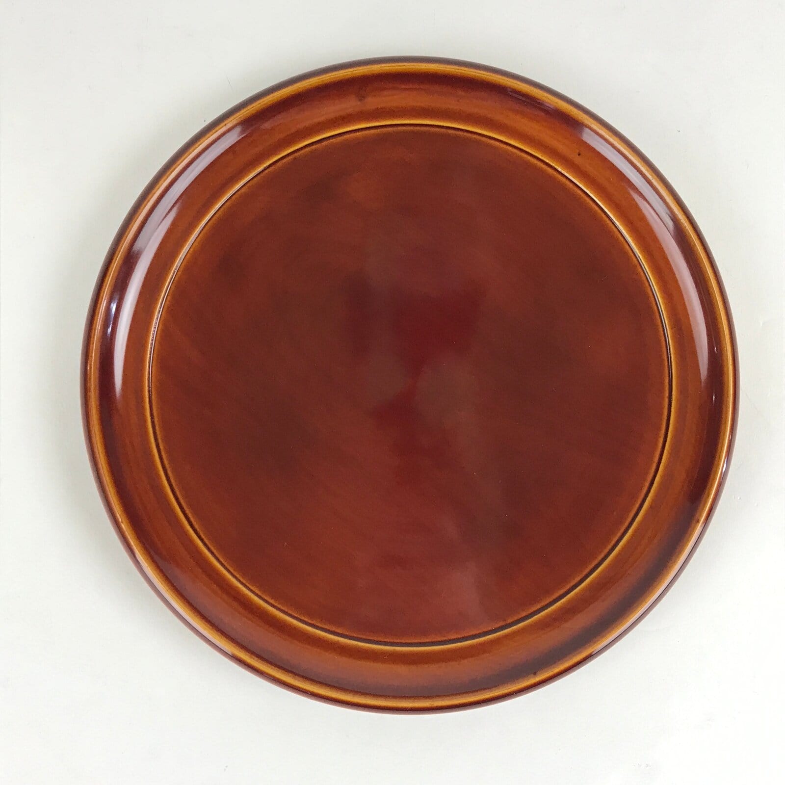 Japanese Wooden Lacquered Serving Tray Vtg Hida Shunkei Obon Brown UR867